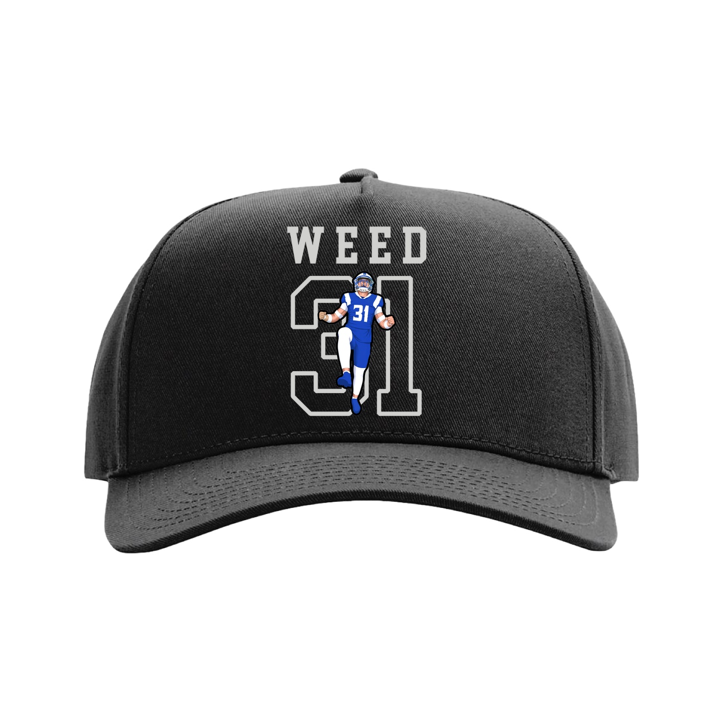 Full Fabric Five-Panel Champ Cap — Shirsey in Black