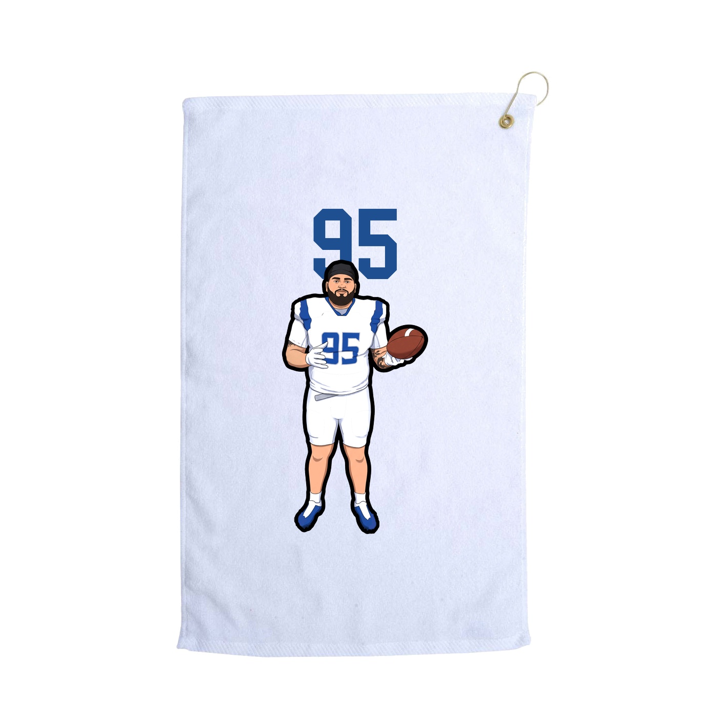 Golf Towel — Number Top in White