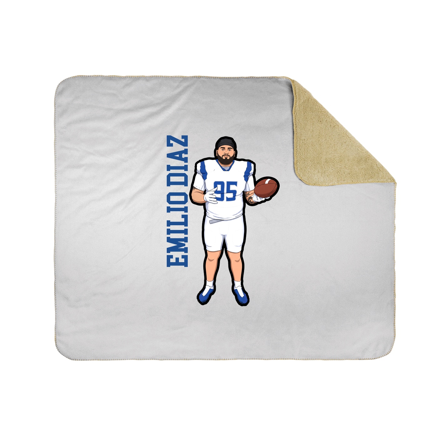 Throw Blanket — Name Vertical in White