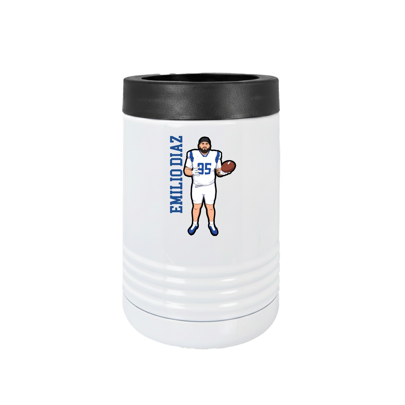 Beverage Holder — Name Vertical in White