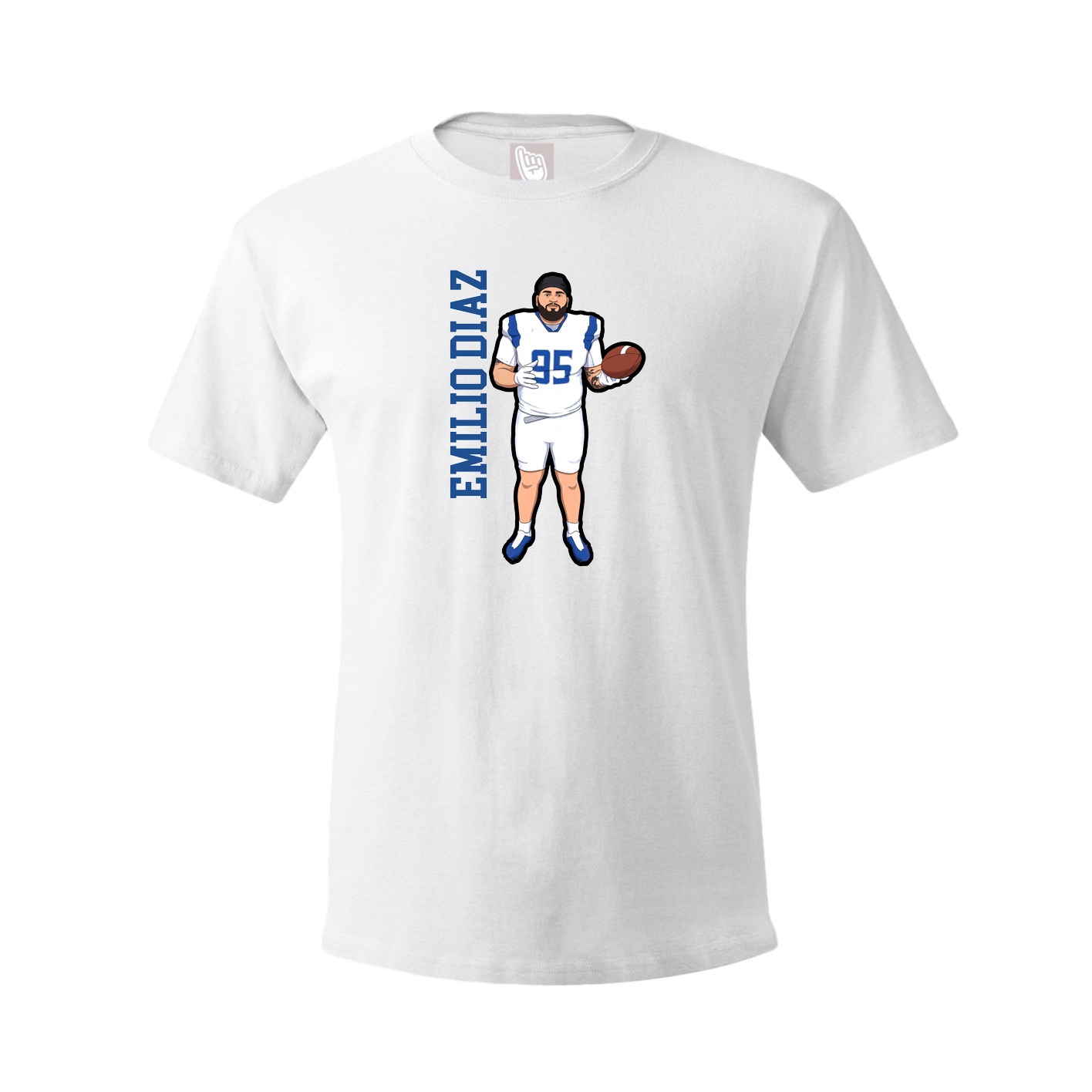 Youth Tee — Name Vertical in White