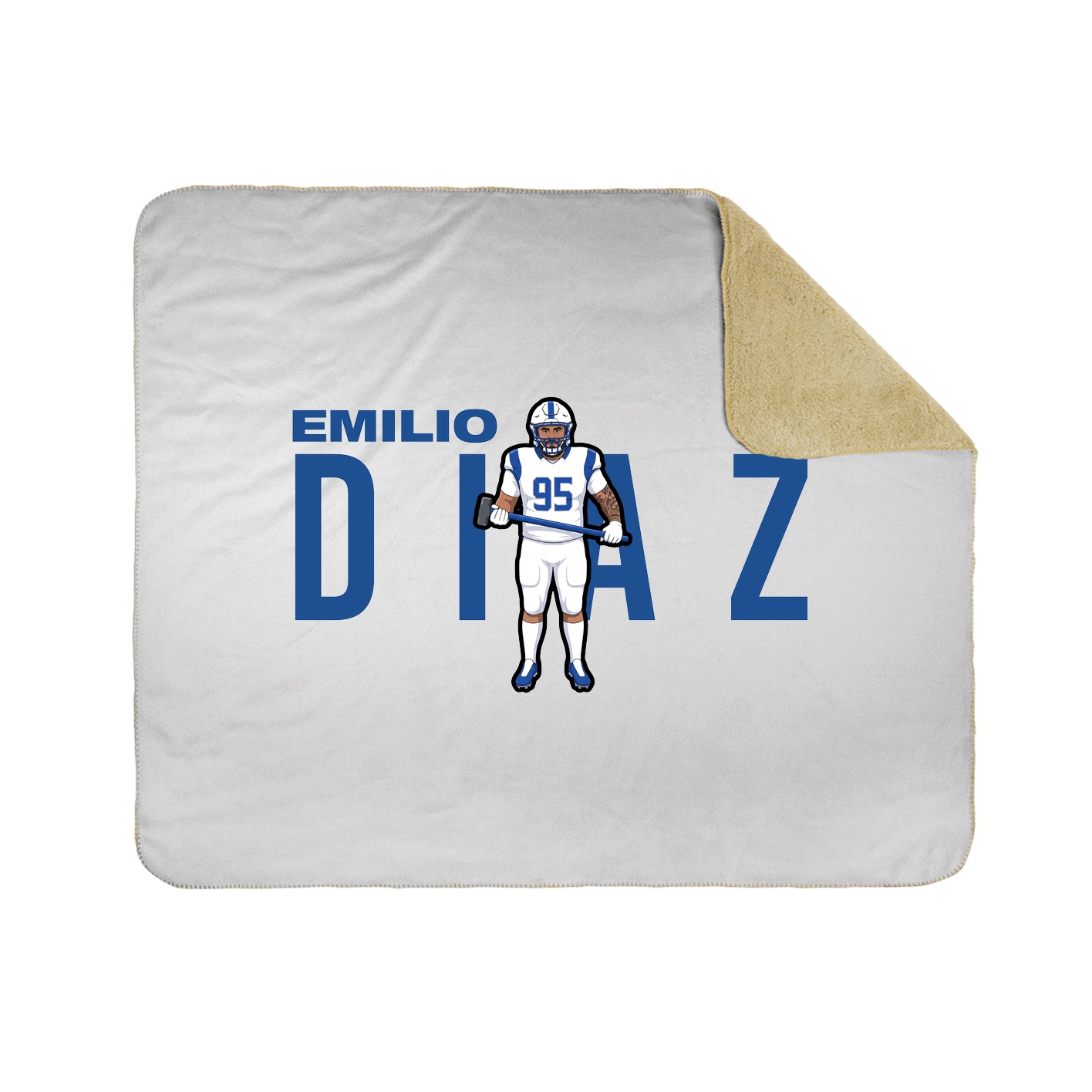Throw Blanket — Player Name in White