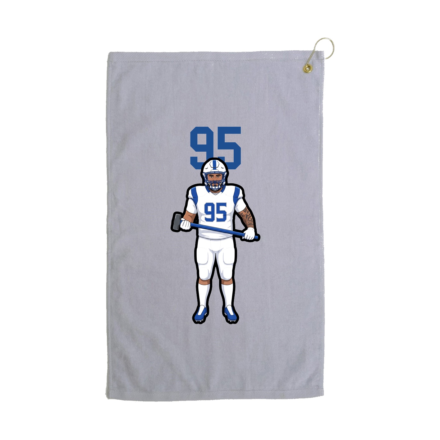 Golf Towel — Number Top in Grey