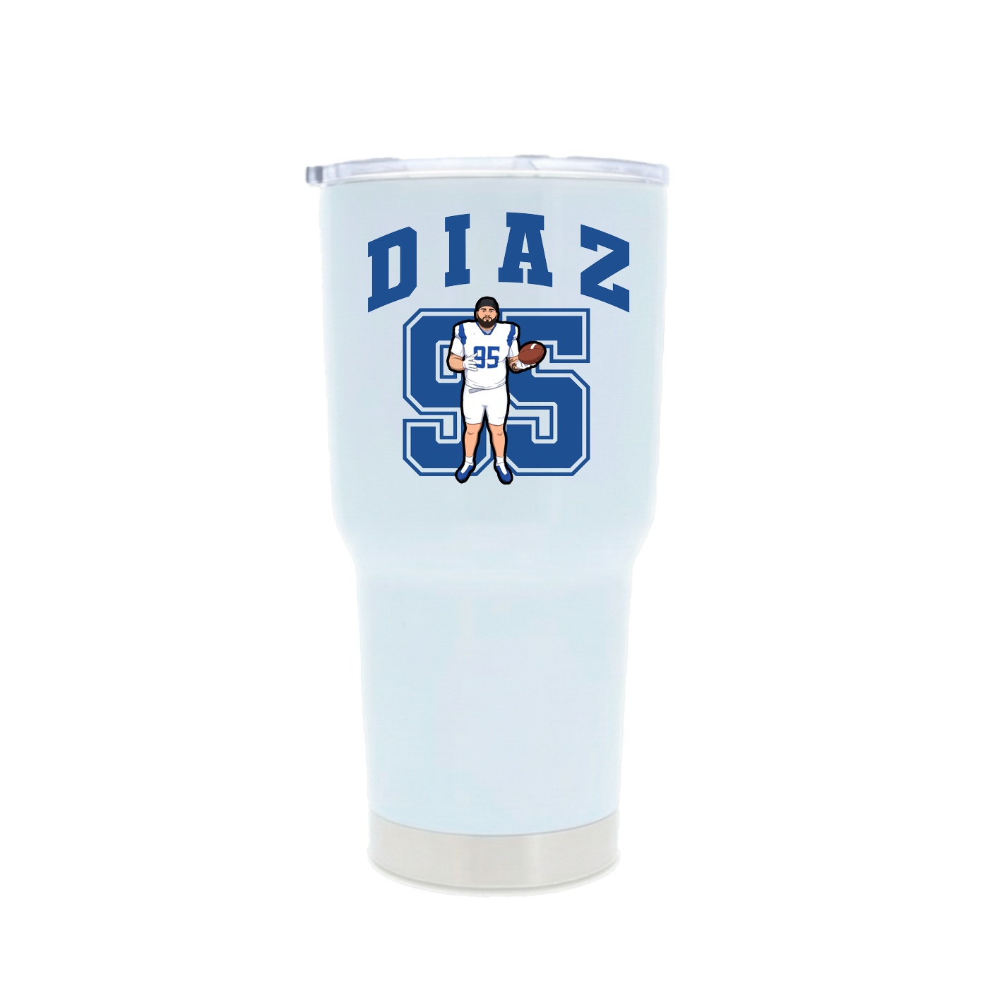 30oz Stainless Steel Tumbler — Number in White