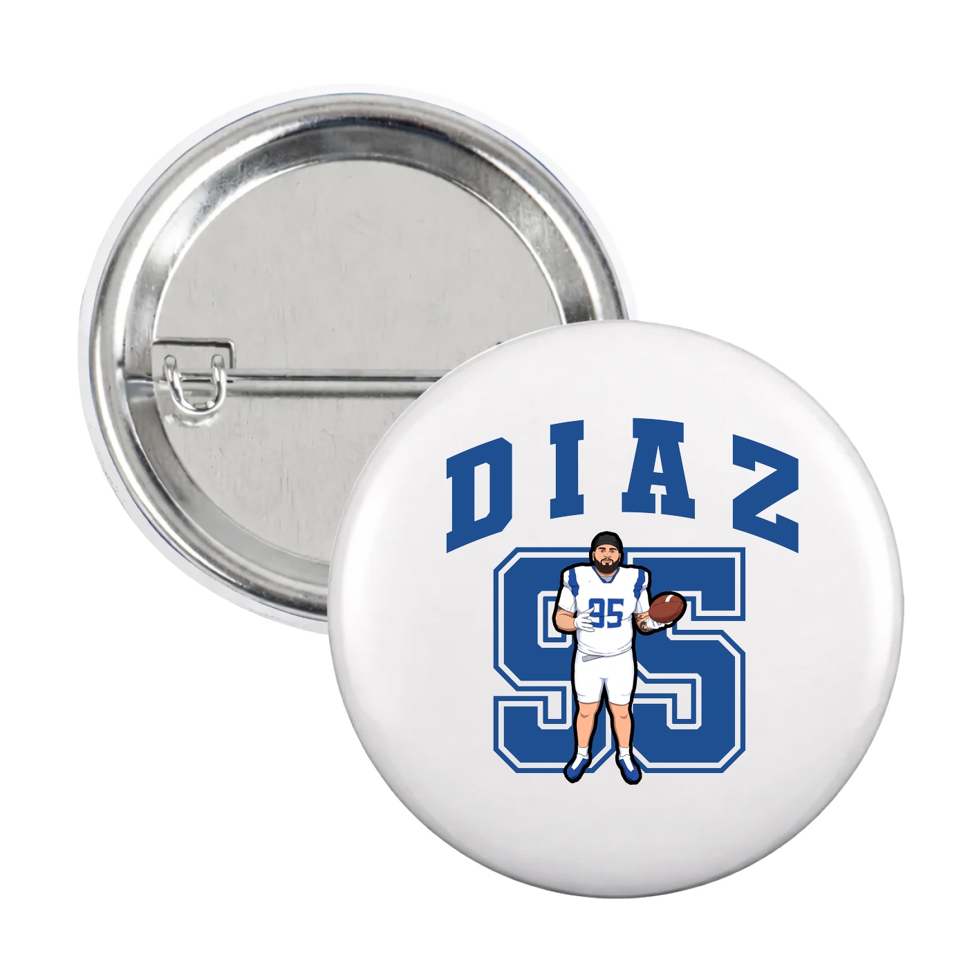 Game Day Button — Number in White