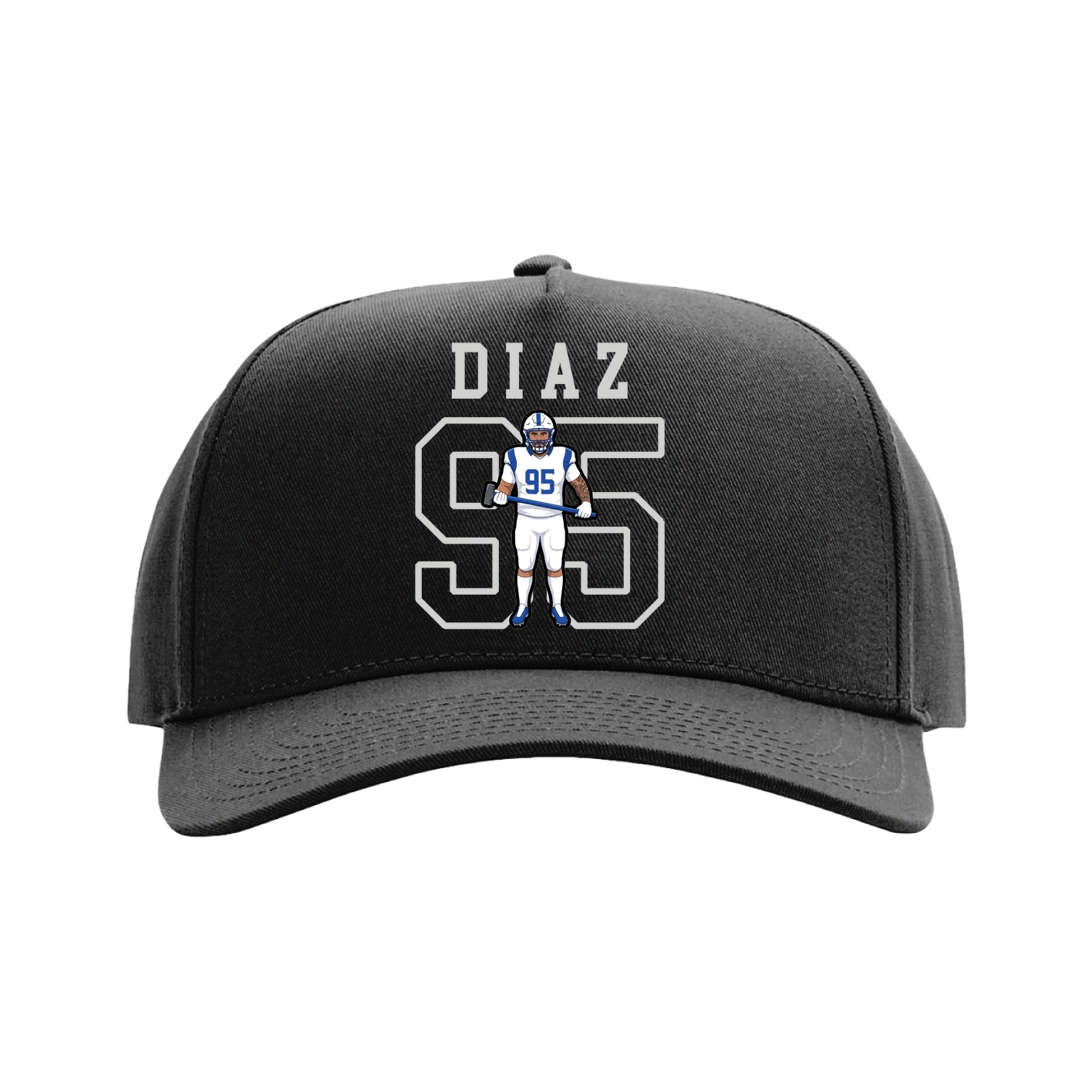 Full Fabric Five-Panel Champ Cap — Shirsey in Black