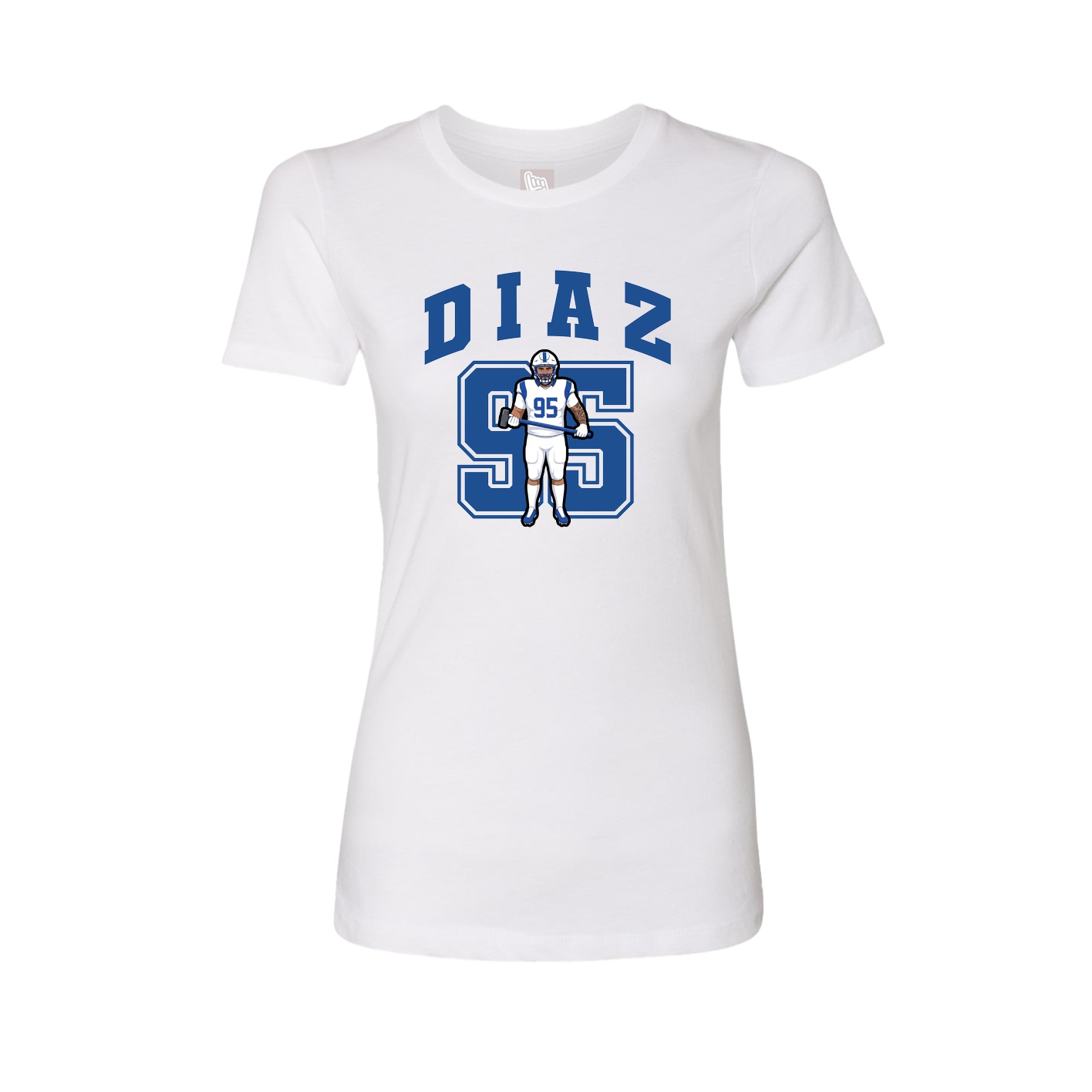Fitted Women's Tee — Number in White