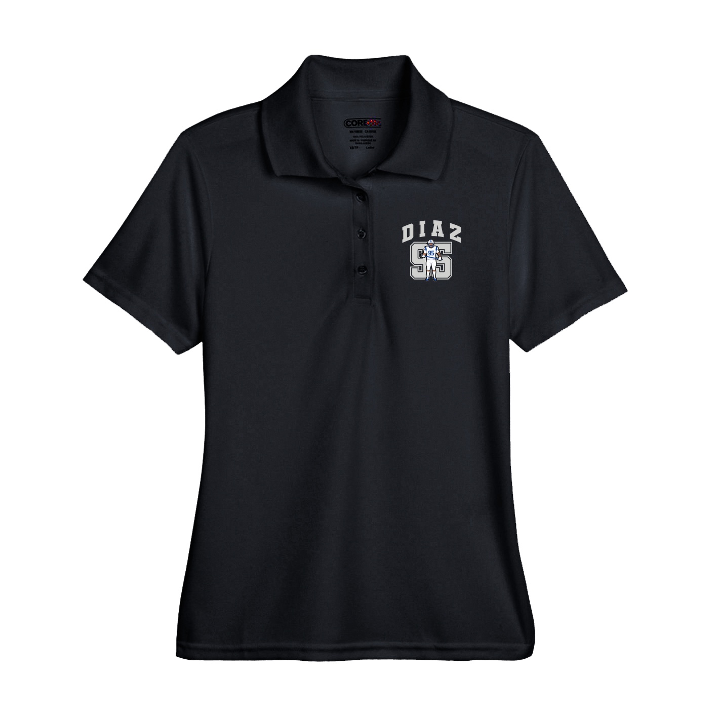 Performance Polo — Number in Black