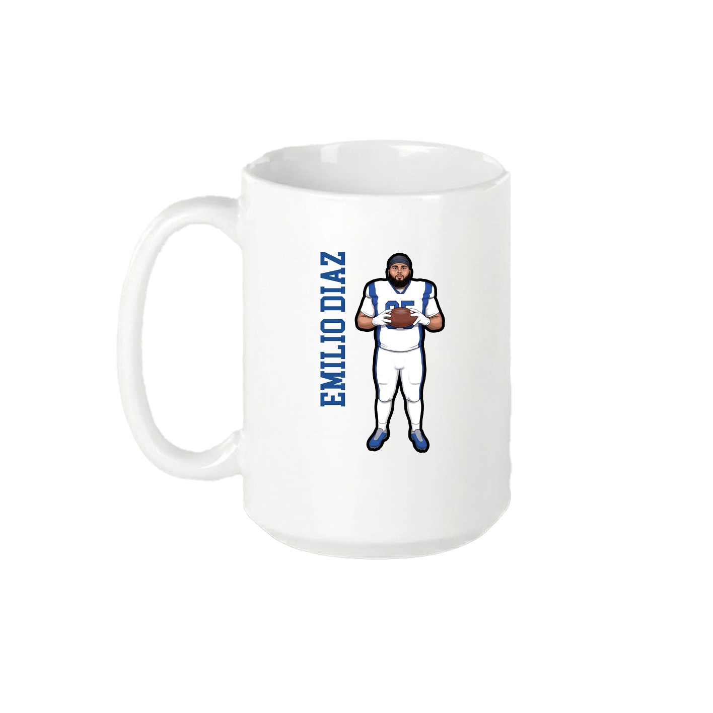 15oz Coffee Mug — Name Vertical in White