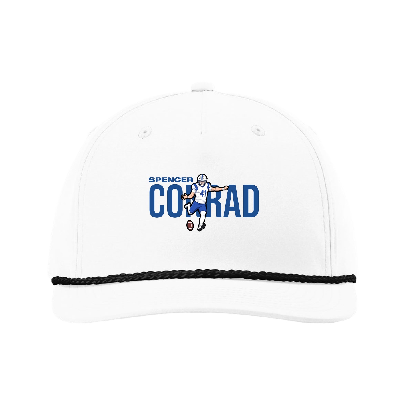 Five-Panel Classic Rope Cap — Player Name in White