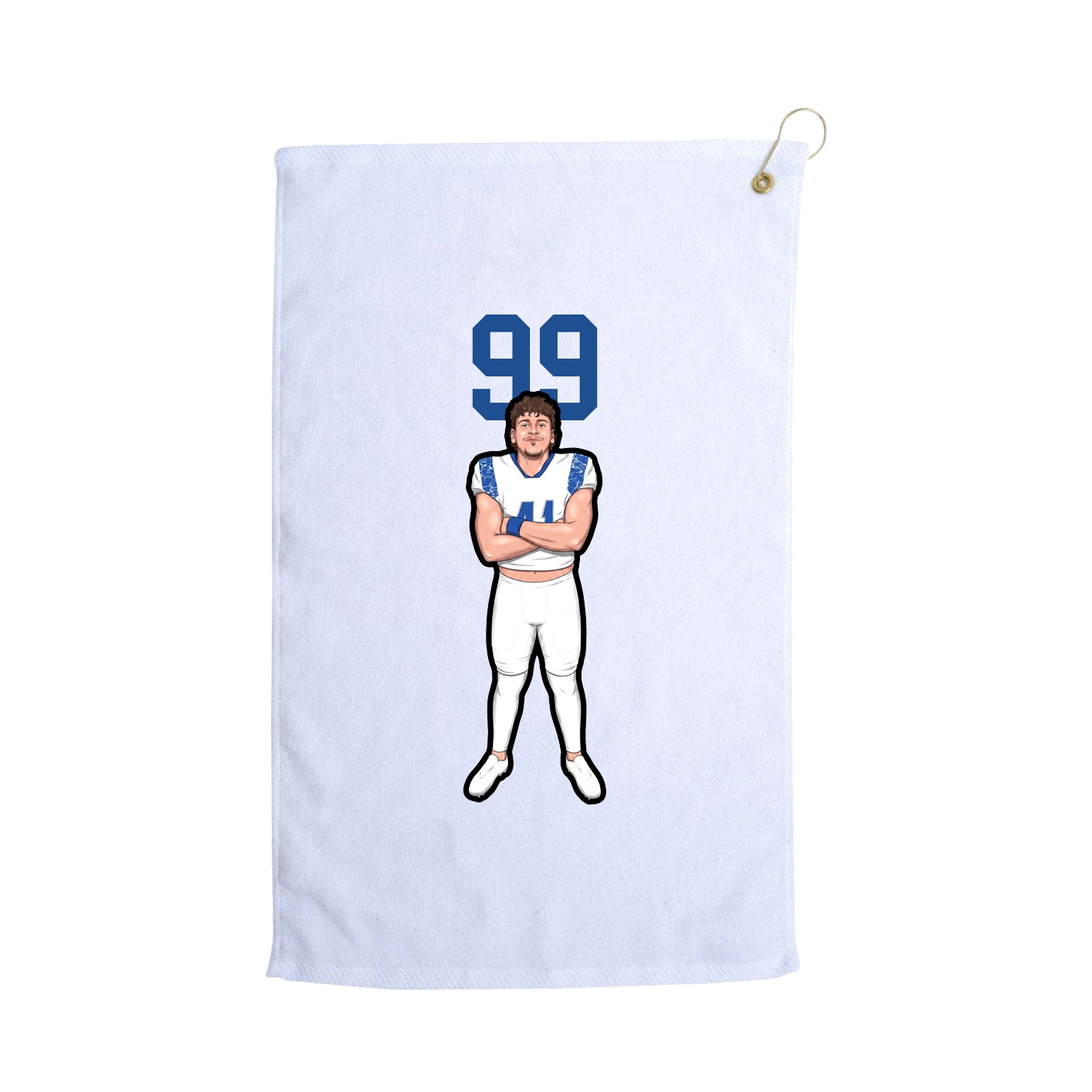 Golf Towel — Number Top in White
