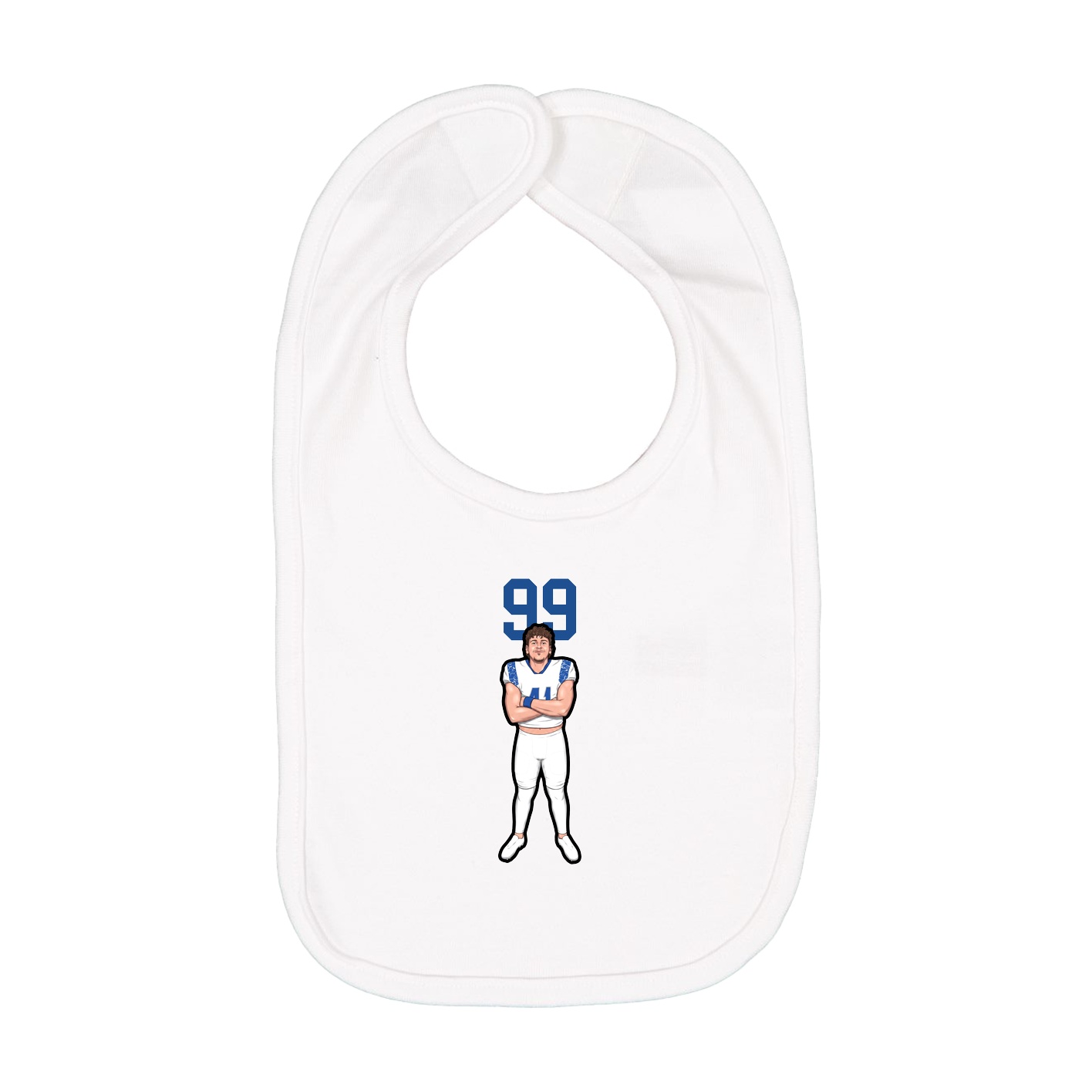 Infant Bib — Number Top in White