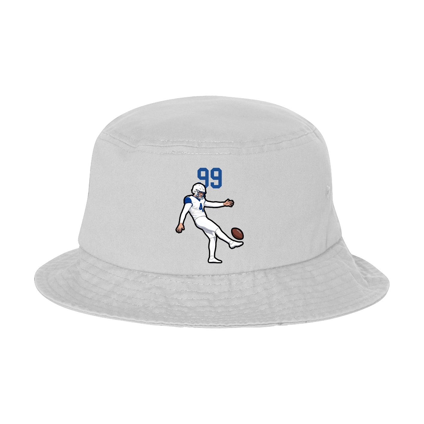 Bucket Cap — Number Top in White