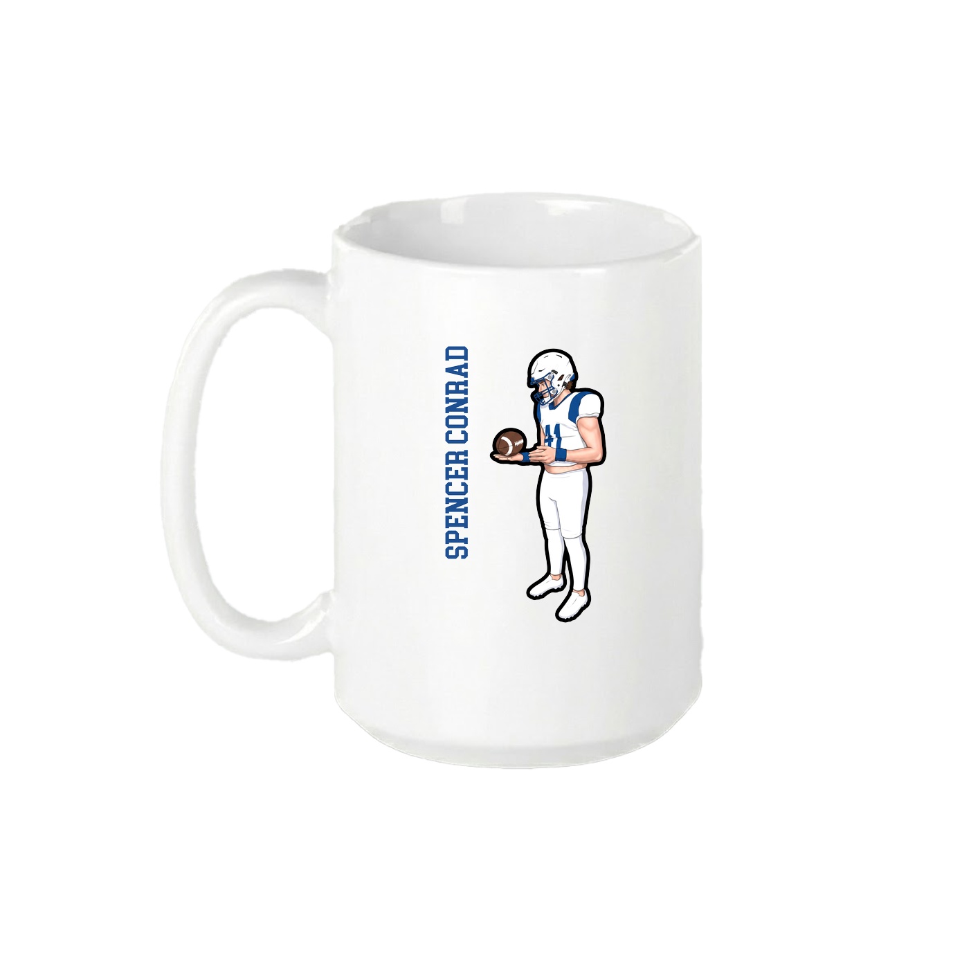 15oz Coffee Mug — Name Vertical in White