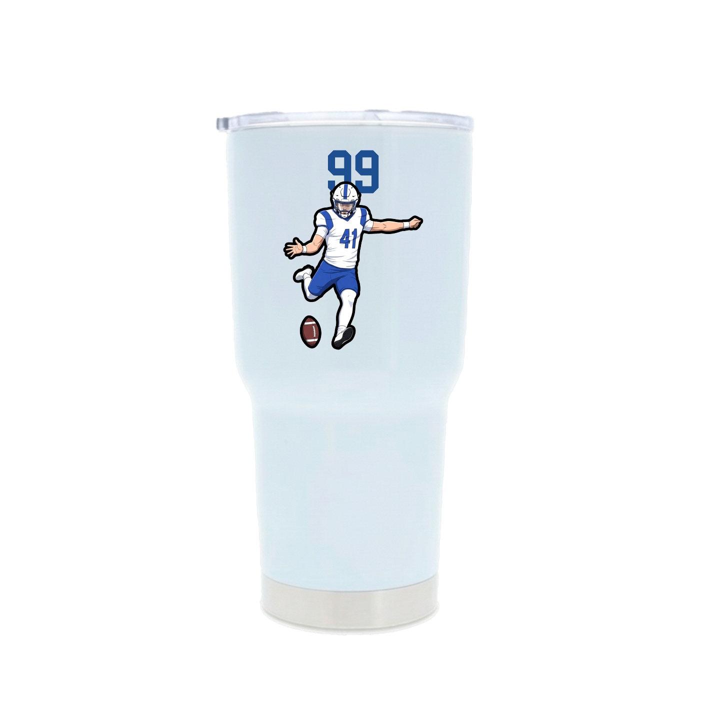 30oz Stainless Steel Tumbler — Number Top in White