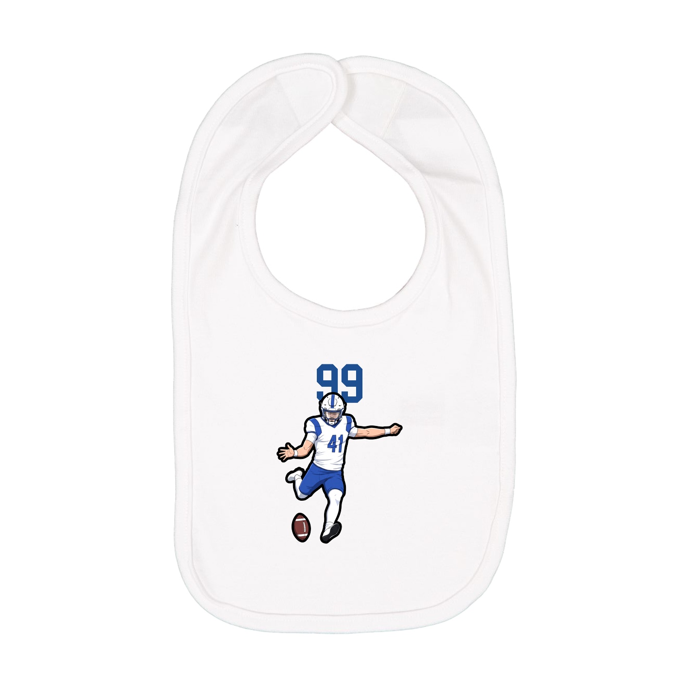Infant Bib — Number Top in White