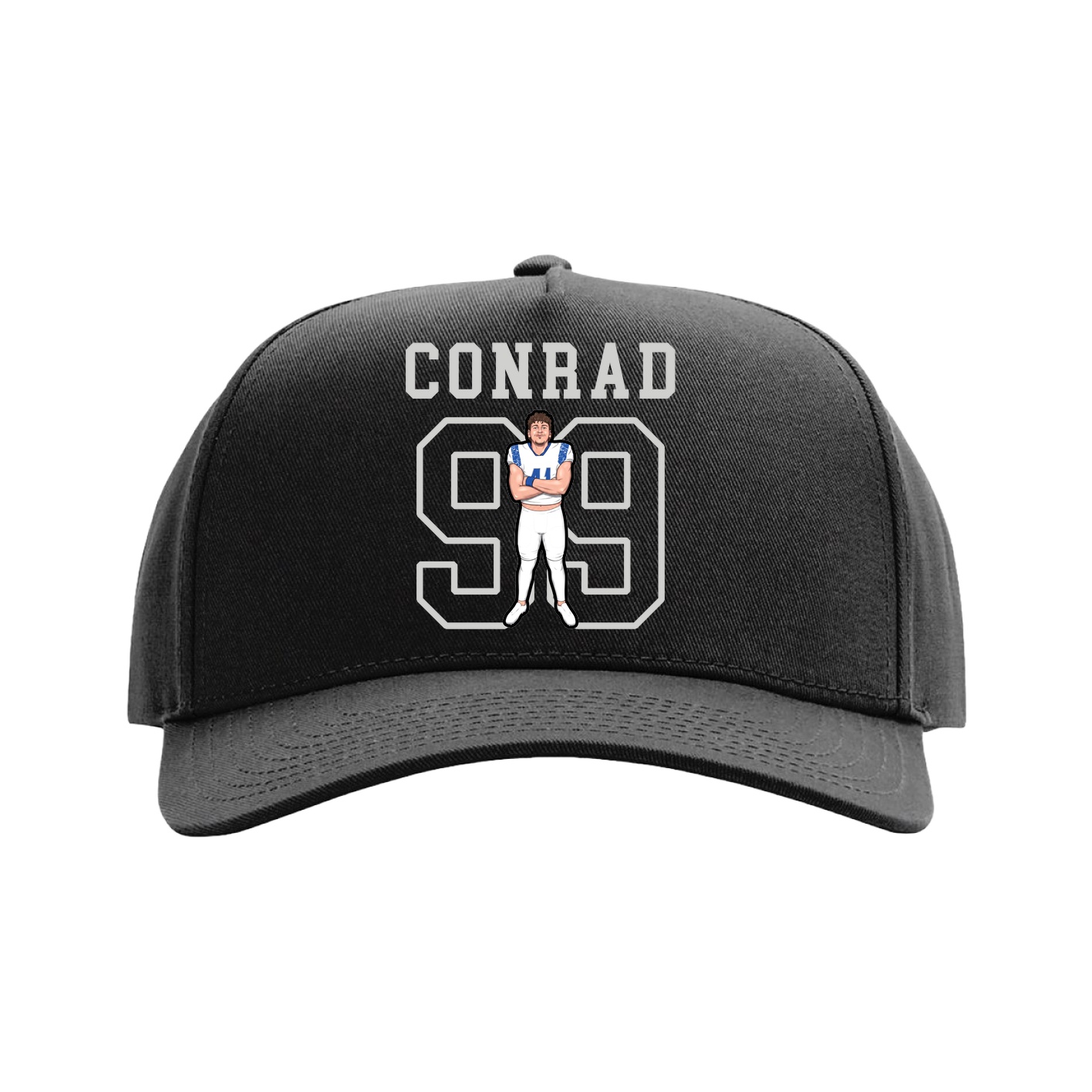 Full Fabric Five-Panel Champ Cap — Shirsey in Black