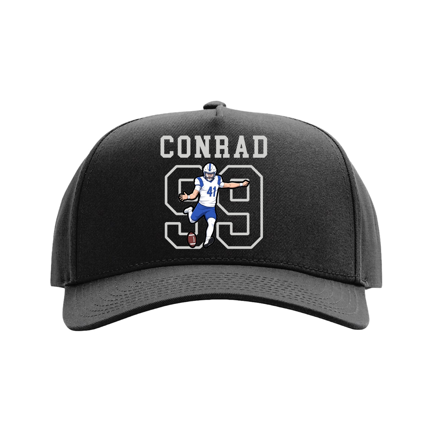 Full Fabric Five-Panel Champ Cap — Shirsey in Black