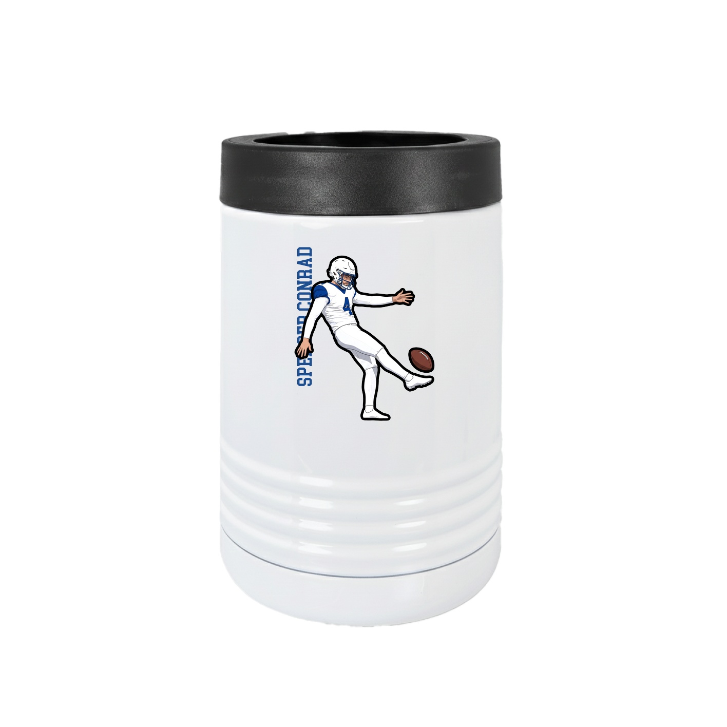 Beverage Holder — Name Vertical in White