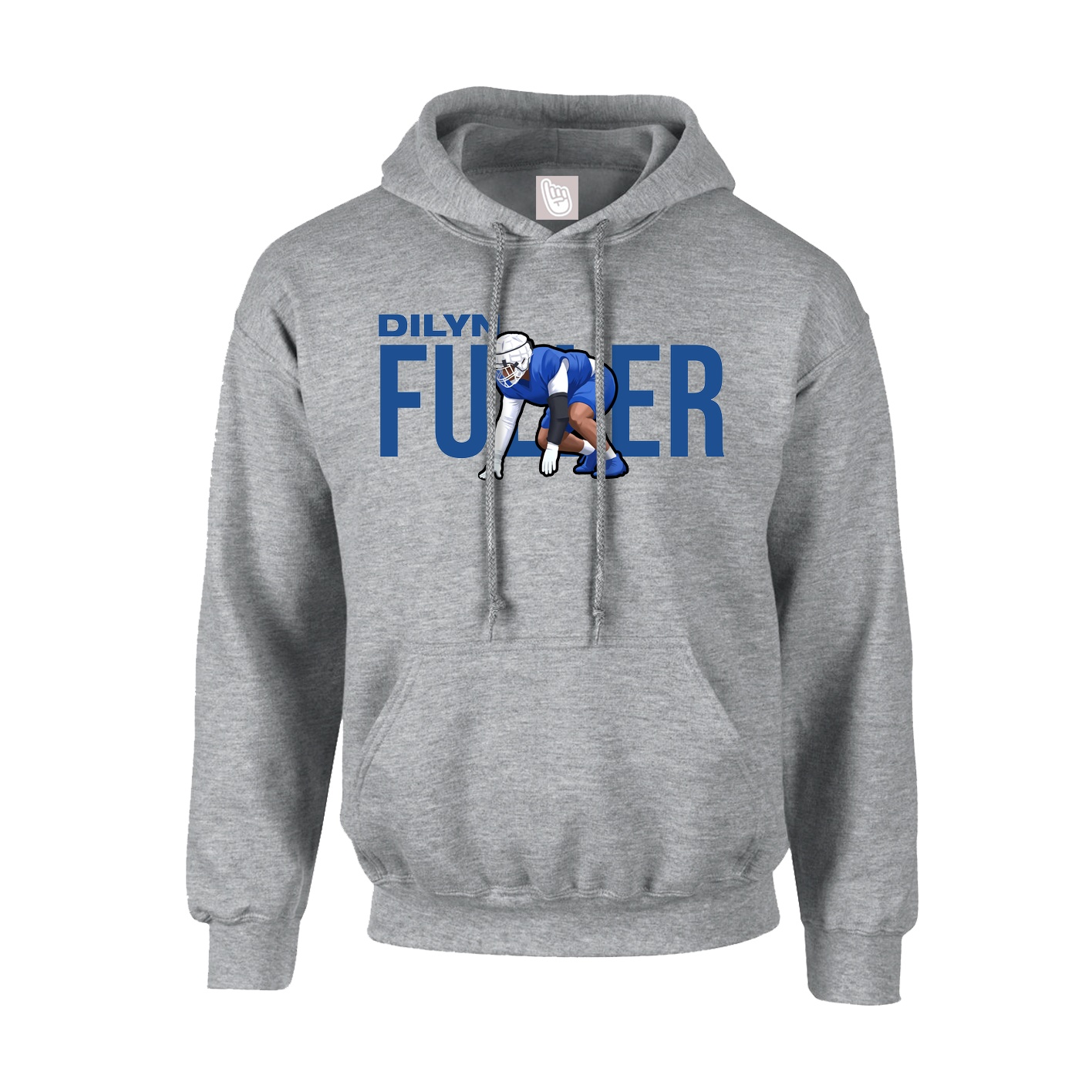Hoodie — Player Name in Grey