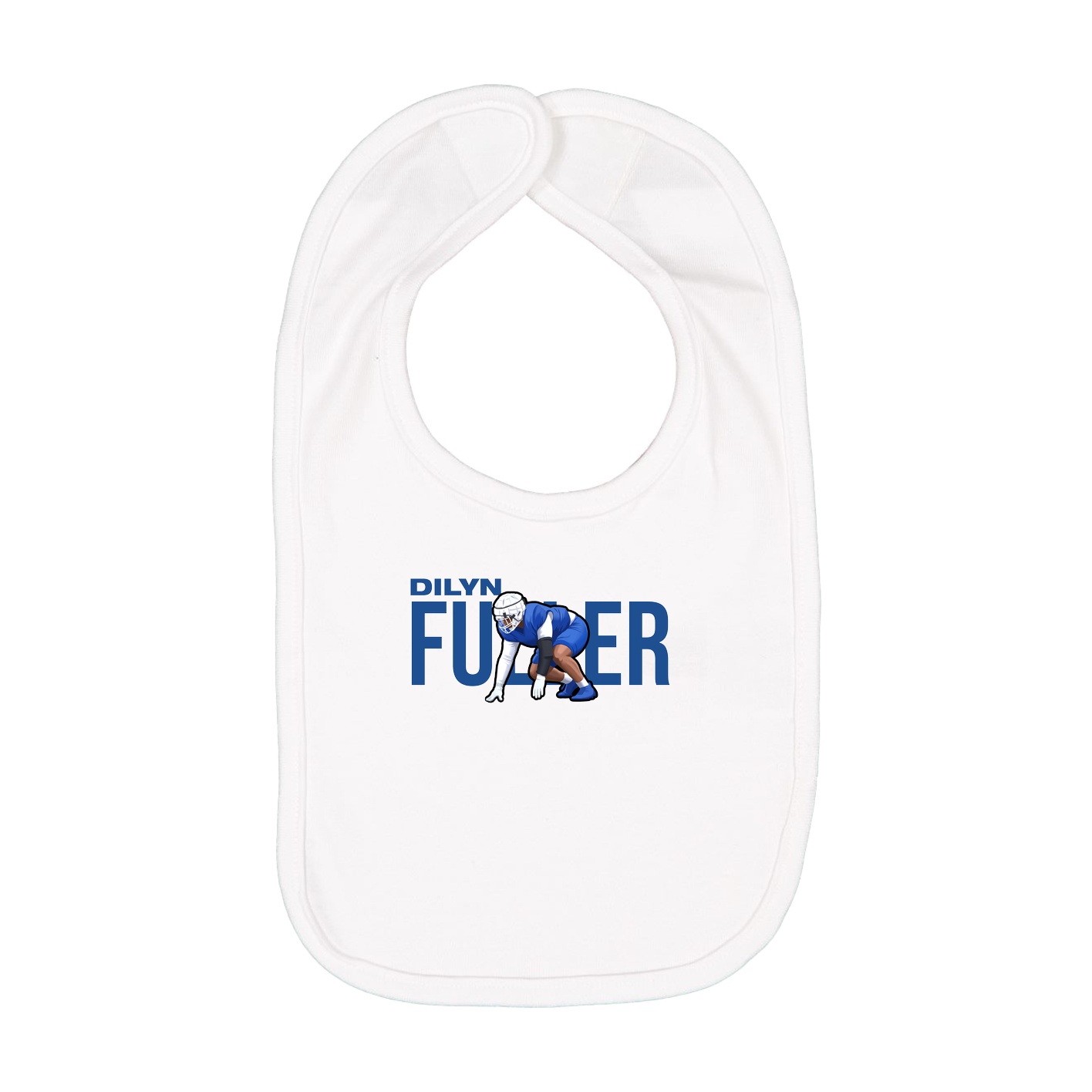 Infant Bib — Player Name in White