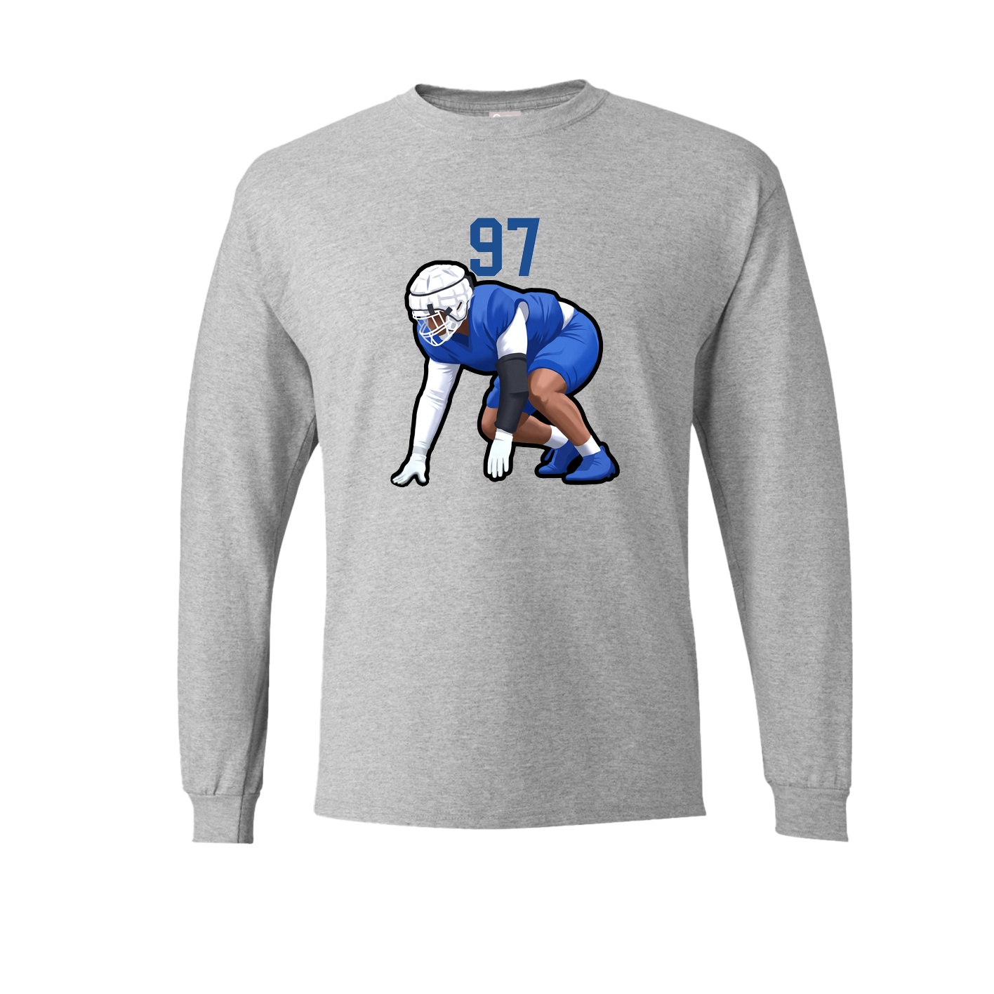 Long Sleeve Tee — Number Top in Grey