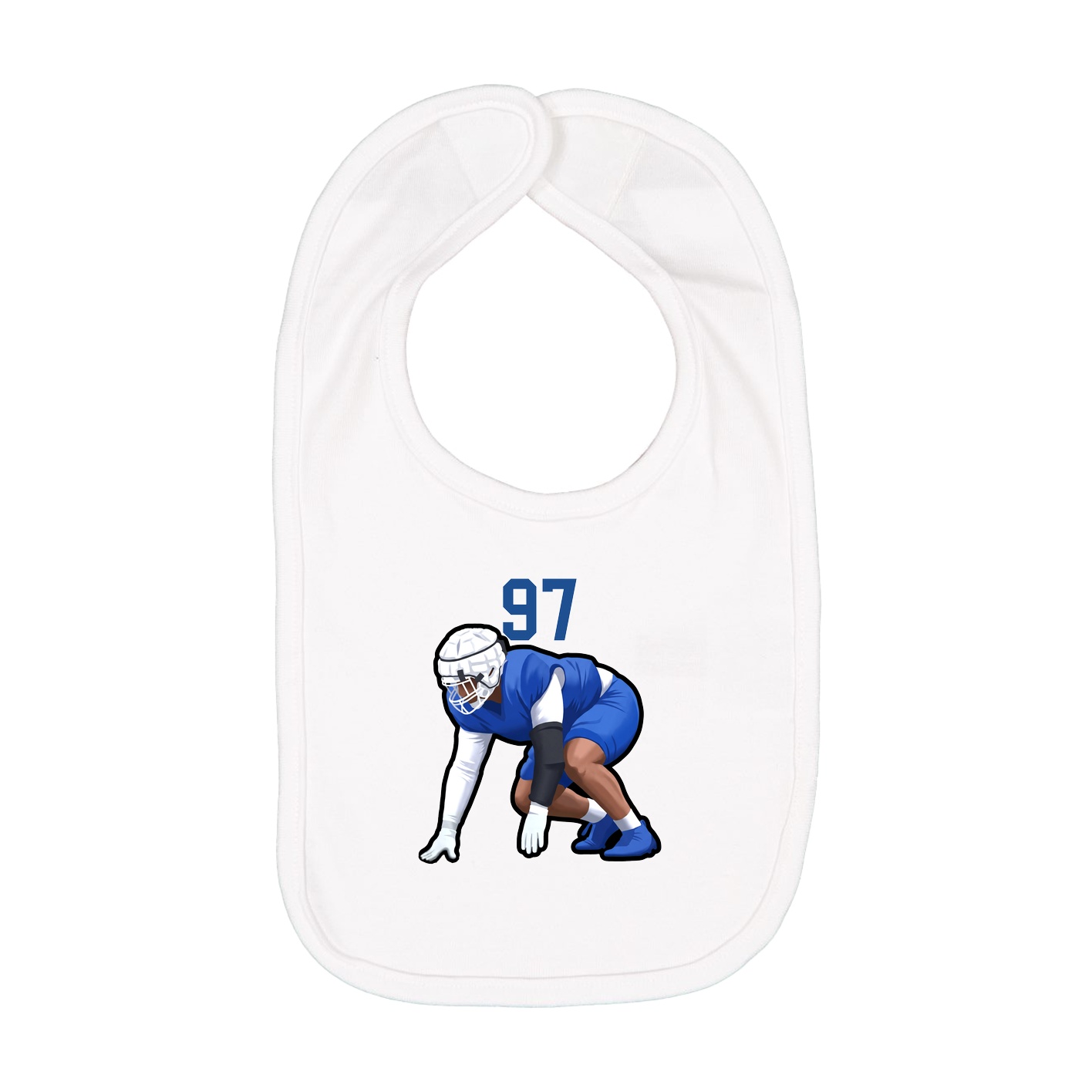 Infant Bib — Number Top in White