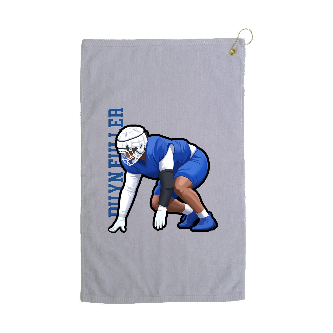 Golf Towel — Name Vertical in Grey
