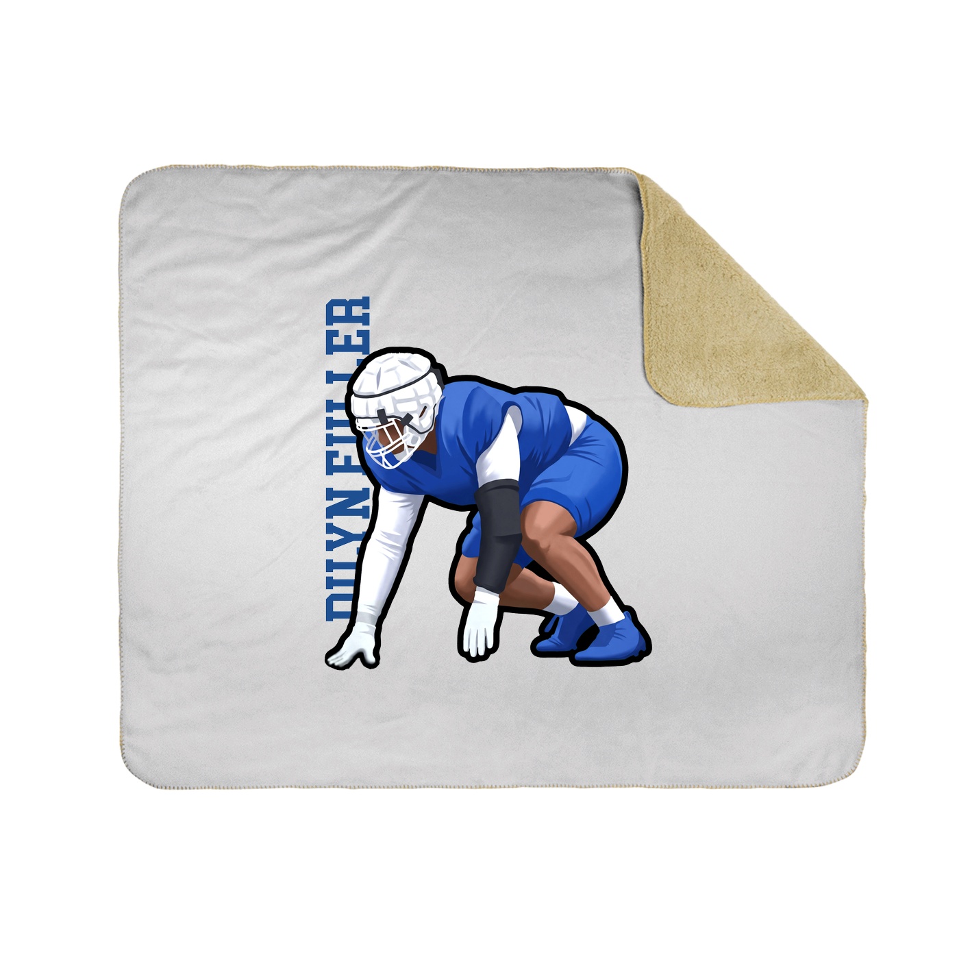 Throw Blanket — Name Vertical in White