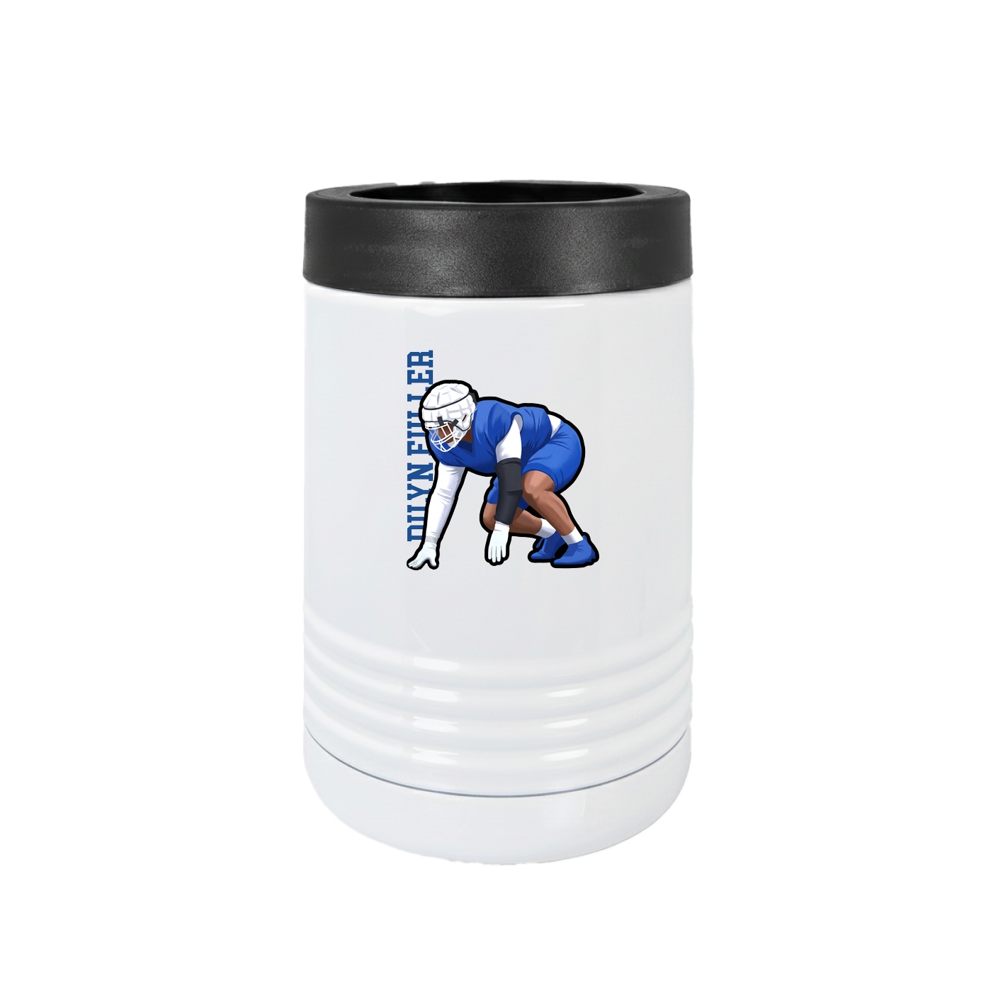 Beverage Holder — Name Vertical in White