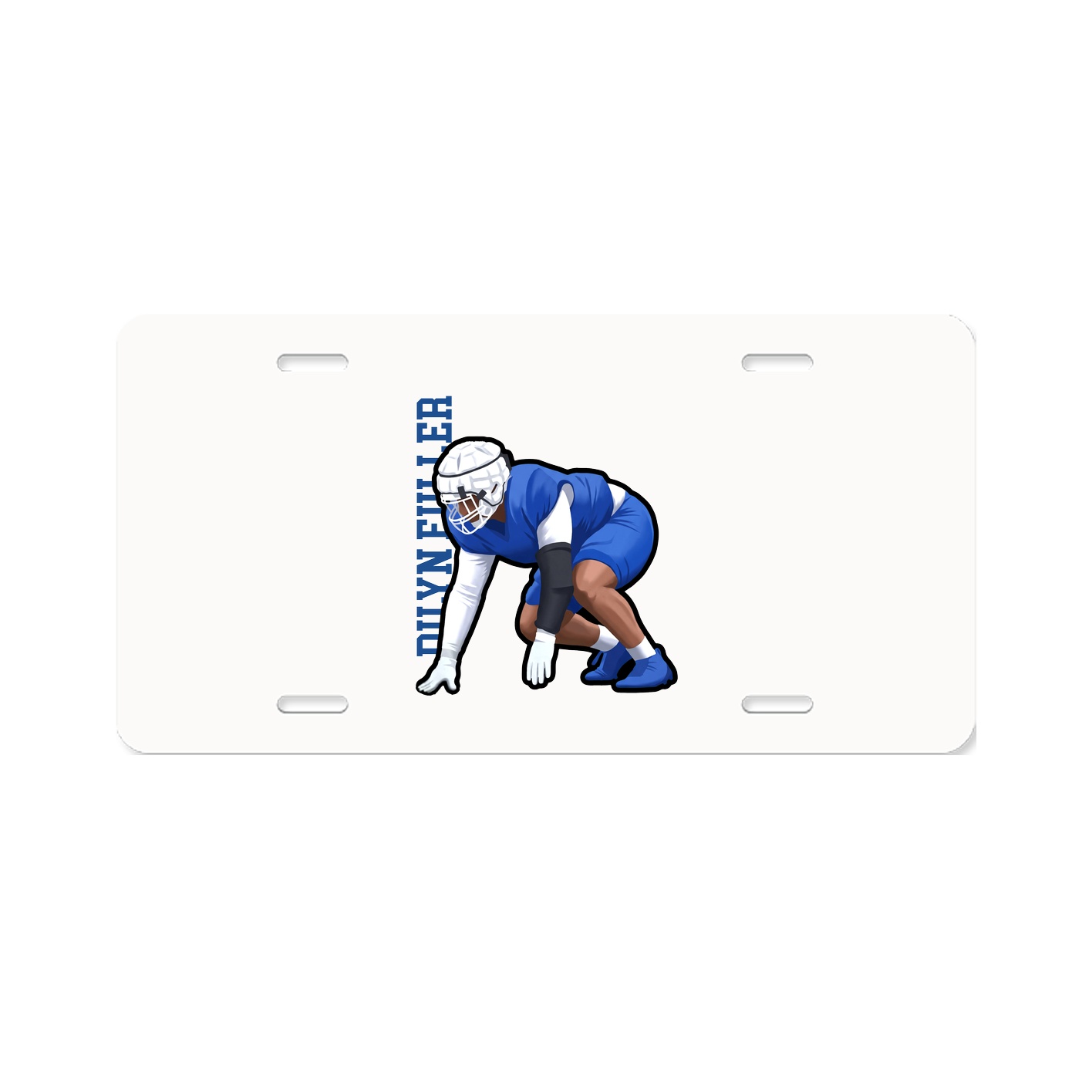 License Plate — Name Vertical in Classic