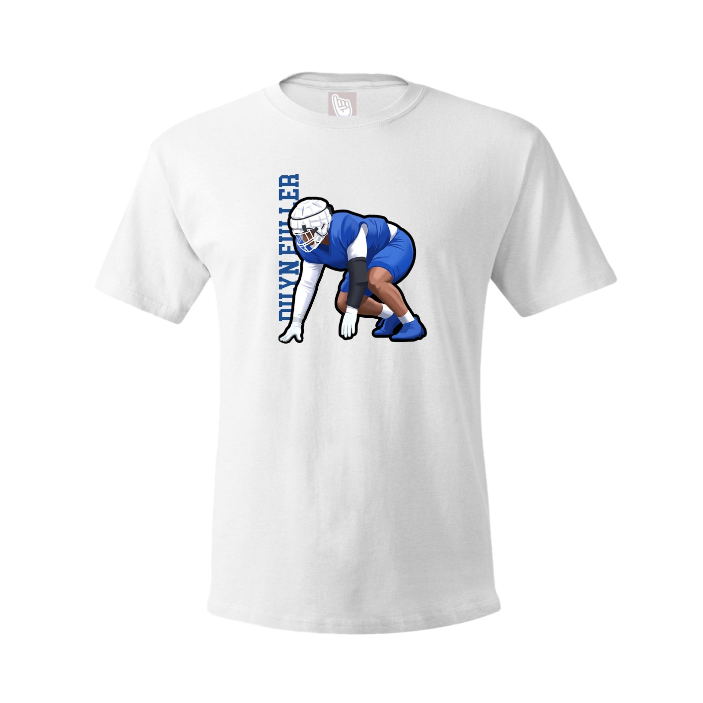 Tee — Name Vertical in White
