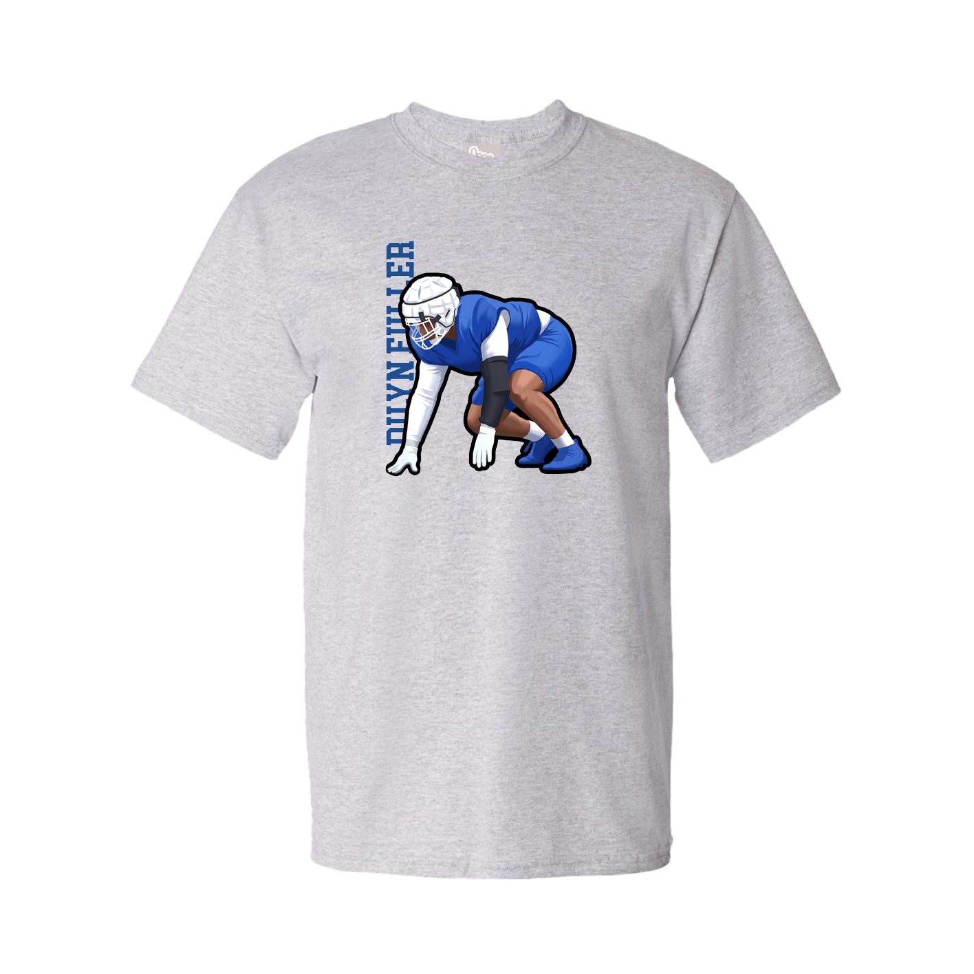 Youth Tee — Name Vertical in Grey