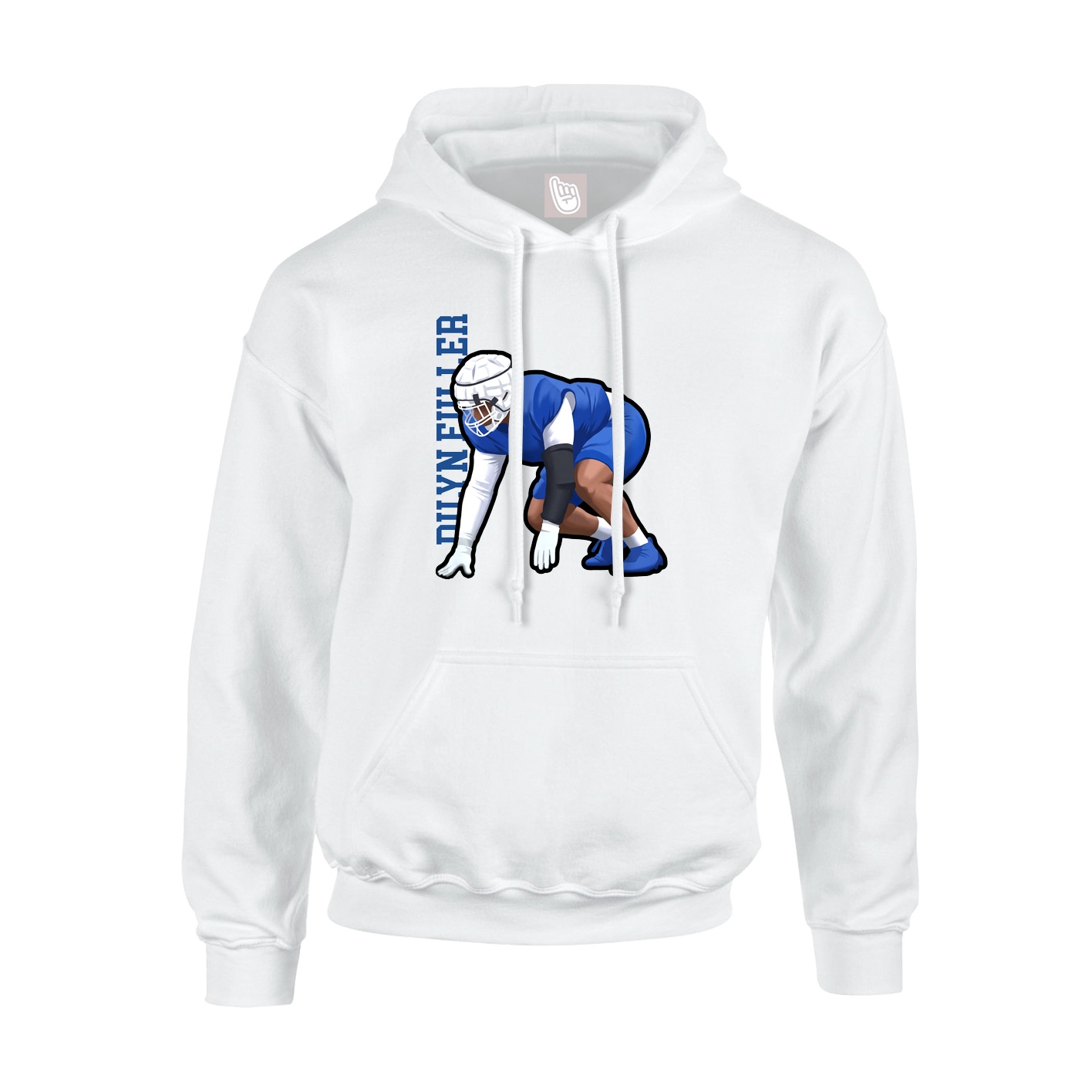 Hoodie — Name Vertical in White