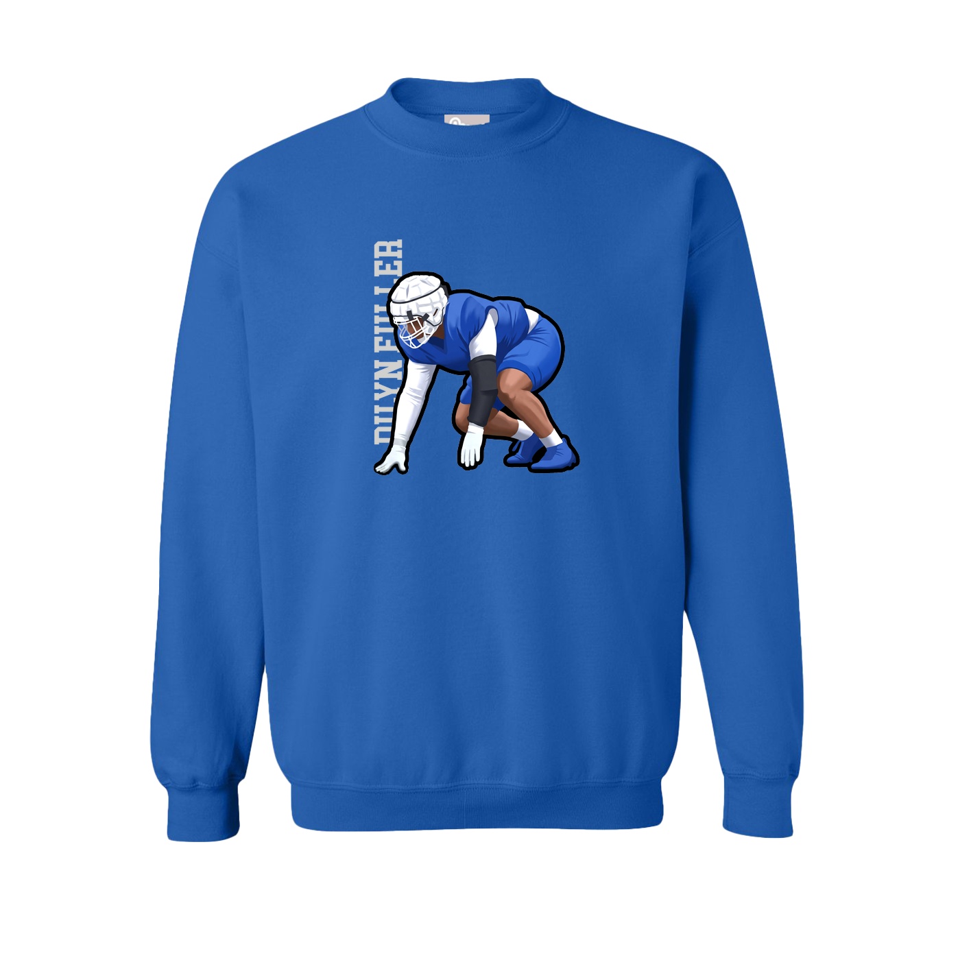 Fleece Crew — Name Vertical in Royal