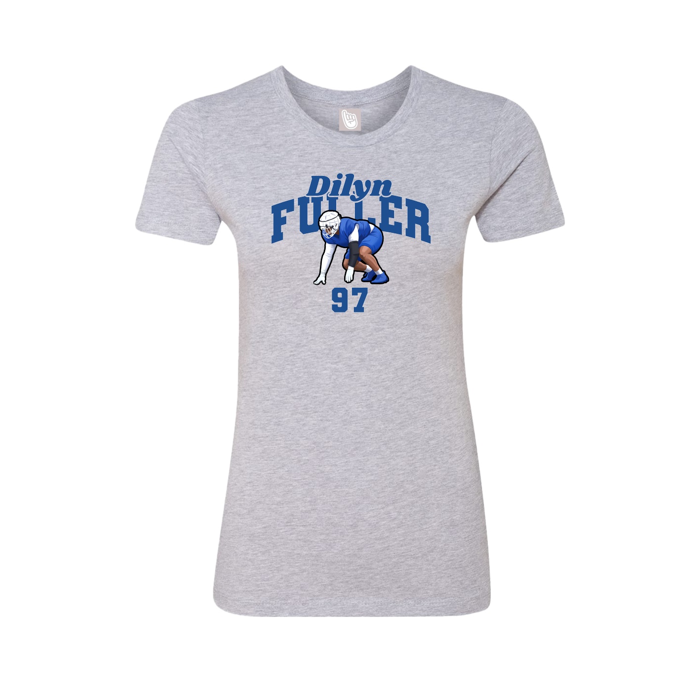 Fitted Women's Tee — Signature Arch in Grey