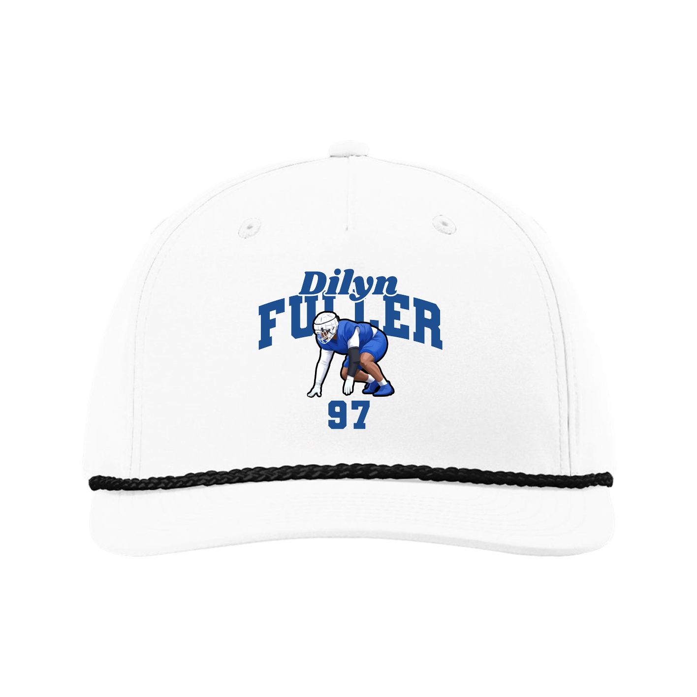 Five-Panel Classic Rope Cap — Signature Arch in White