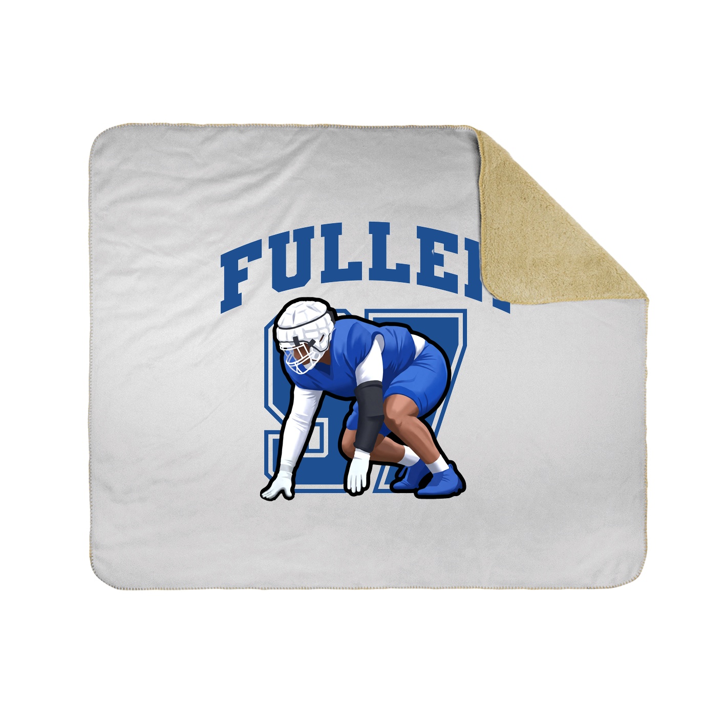 Throw Blanket — Number in White