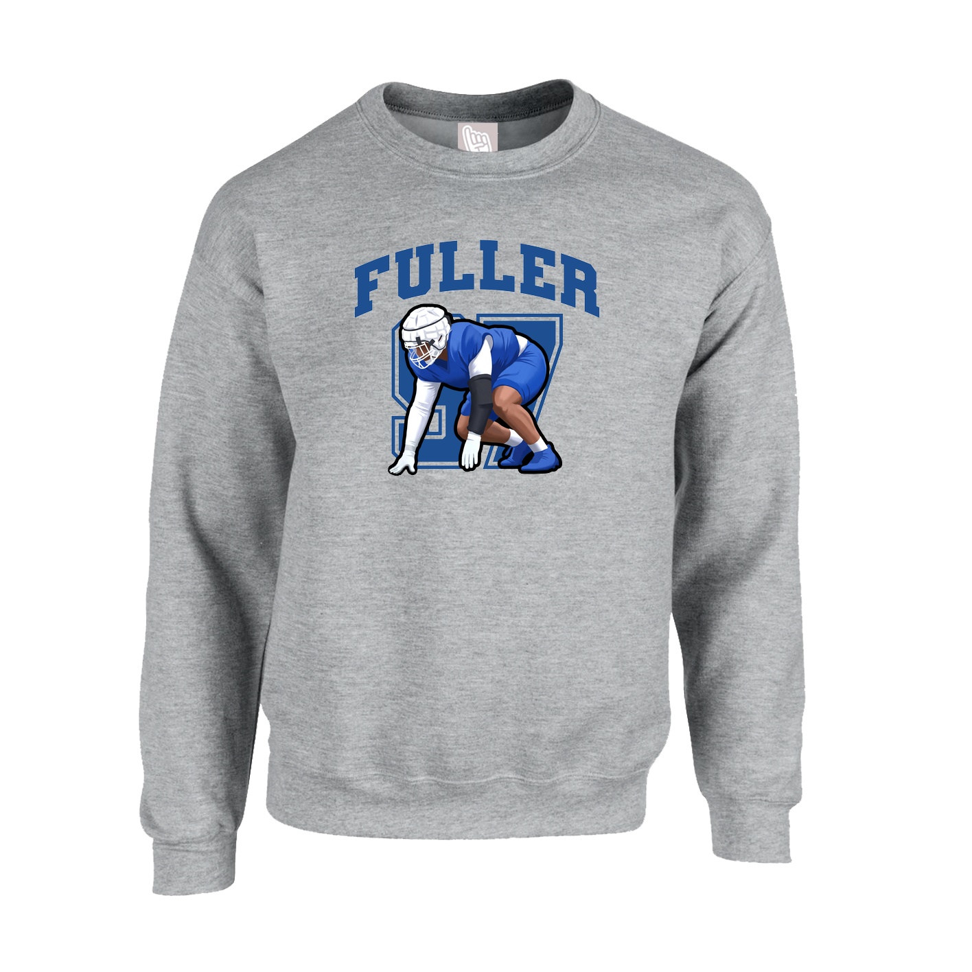 Fleece Crew — Number in Grey