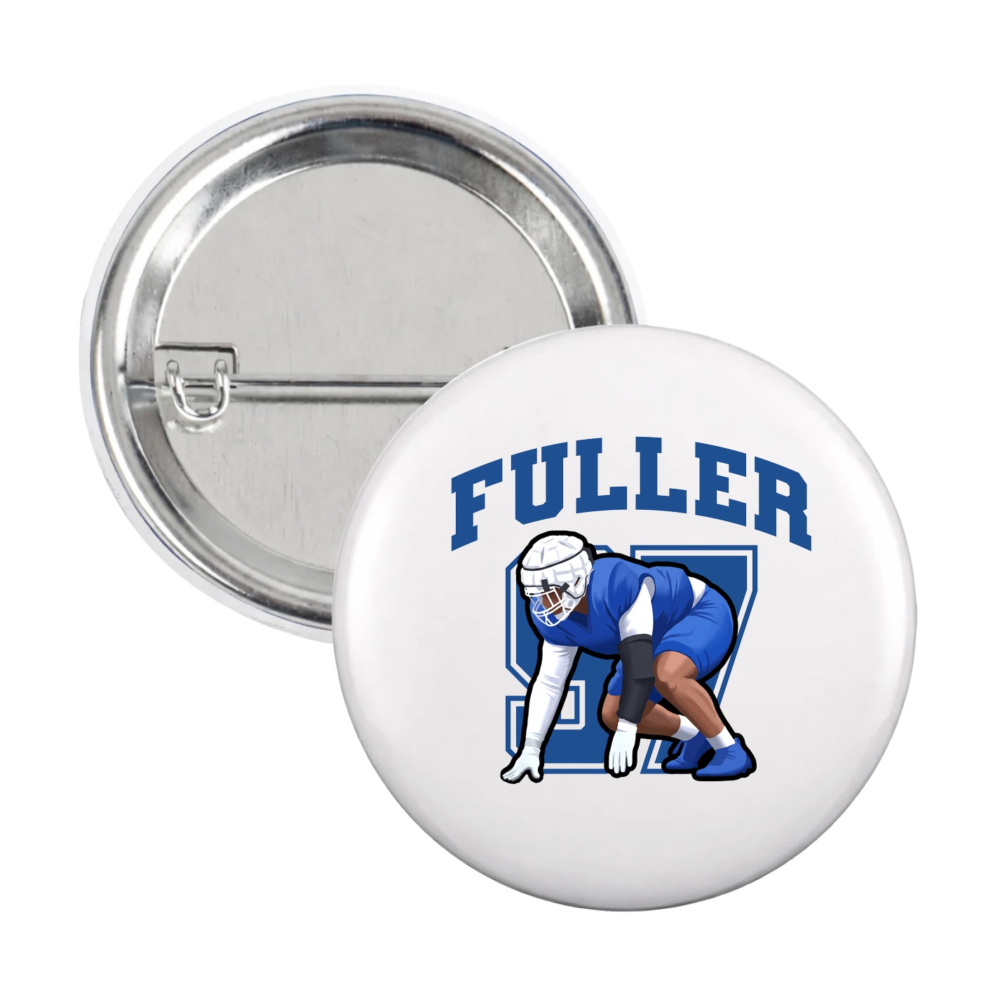 Game Day Button — Number in White