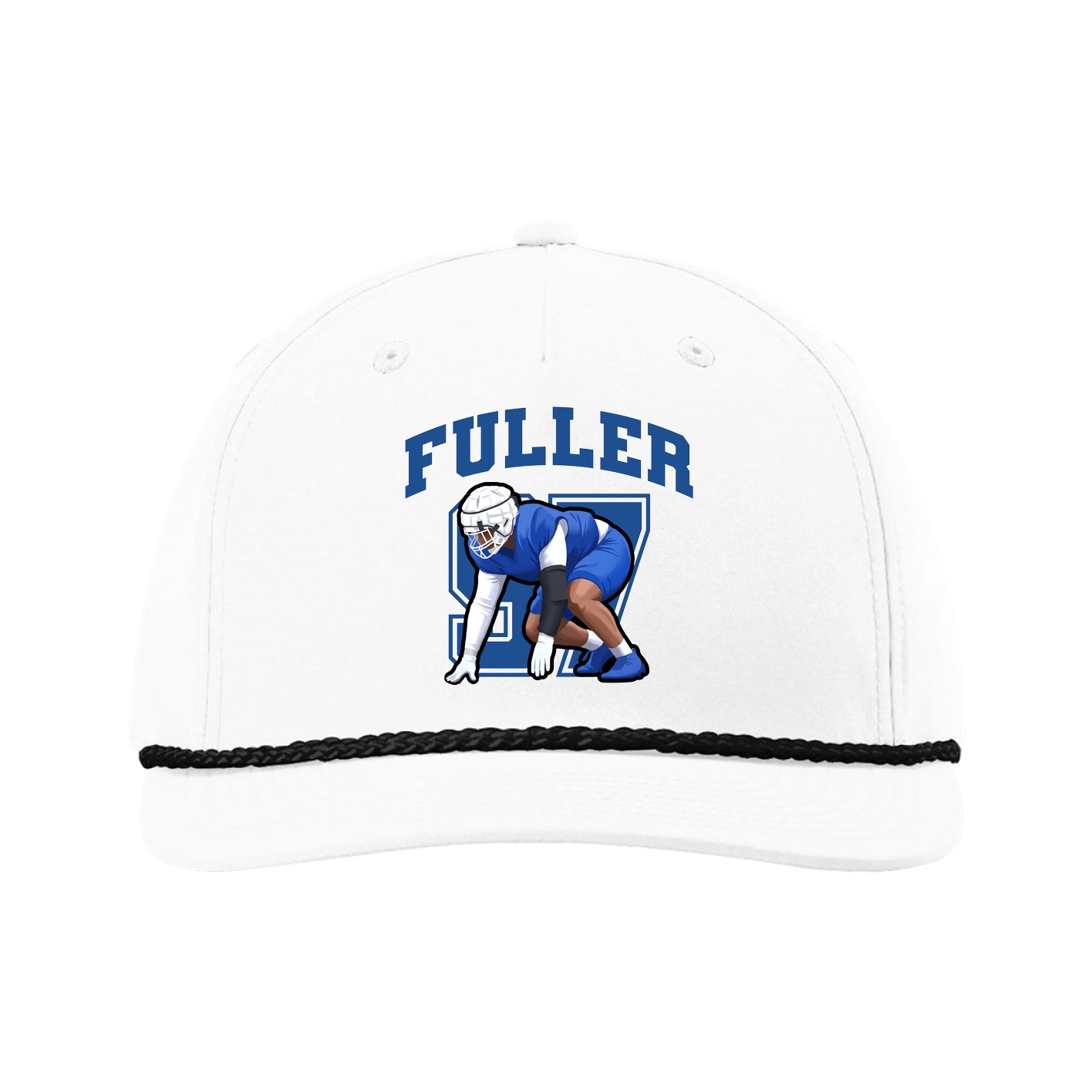 Five-Panel Classic Rope Cap — Number in White