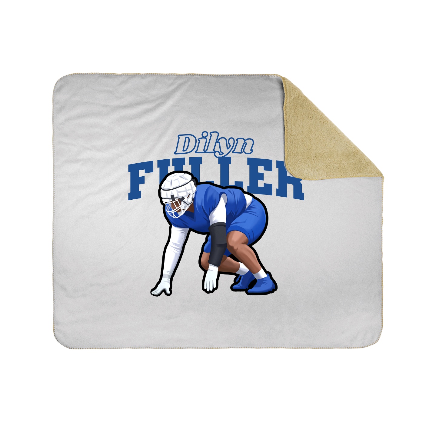 Throw Blanket — Name Arch in White