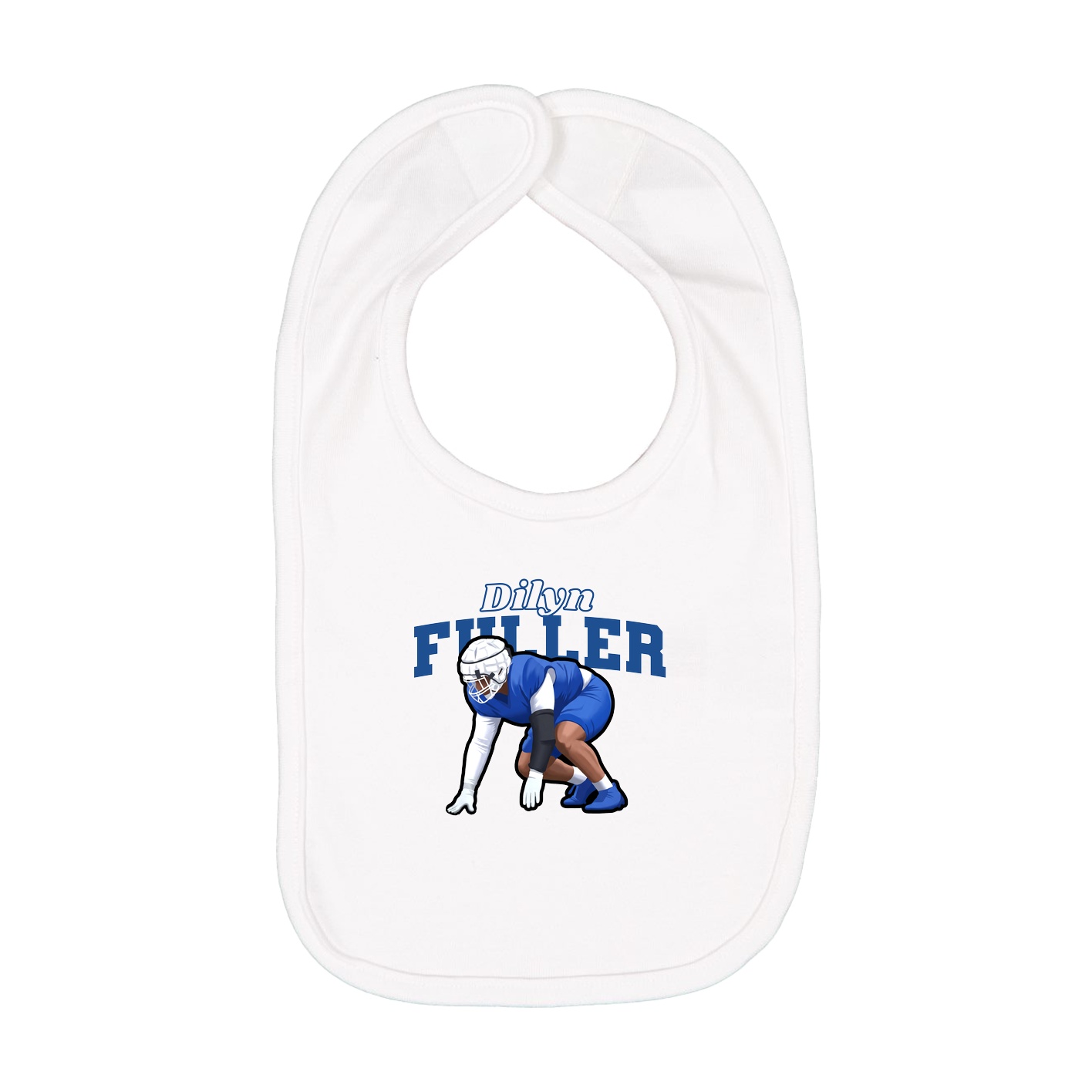 Infant Bib — Name Arch in White