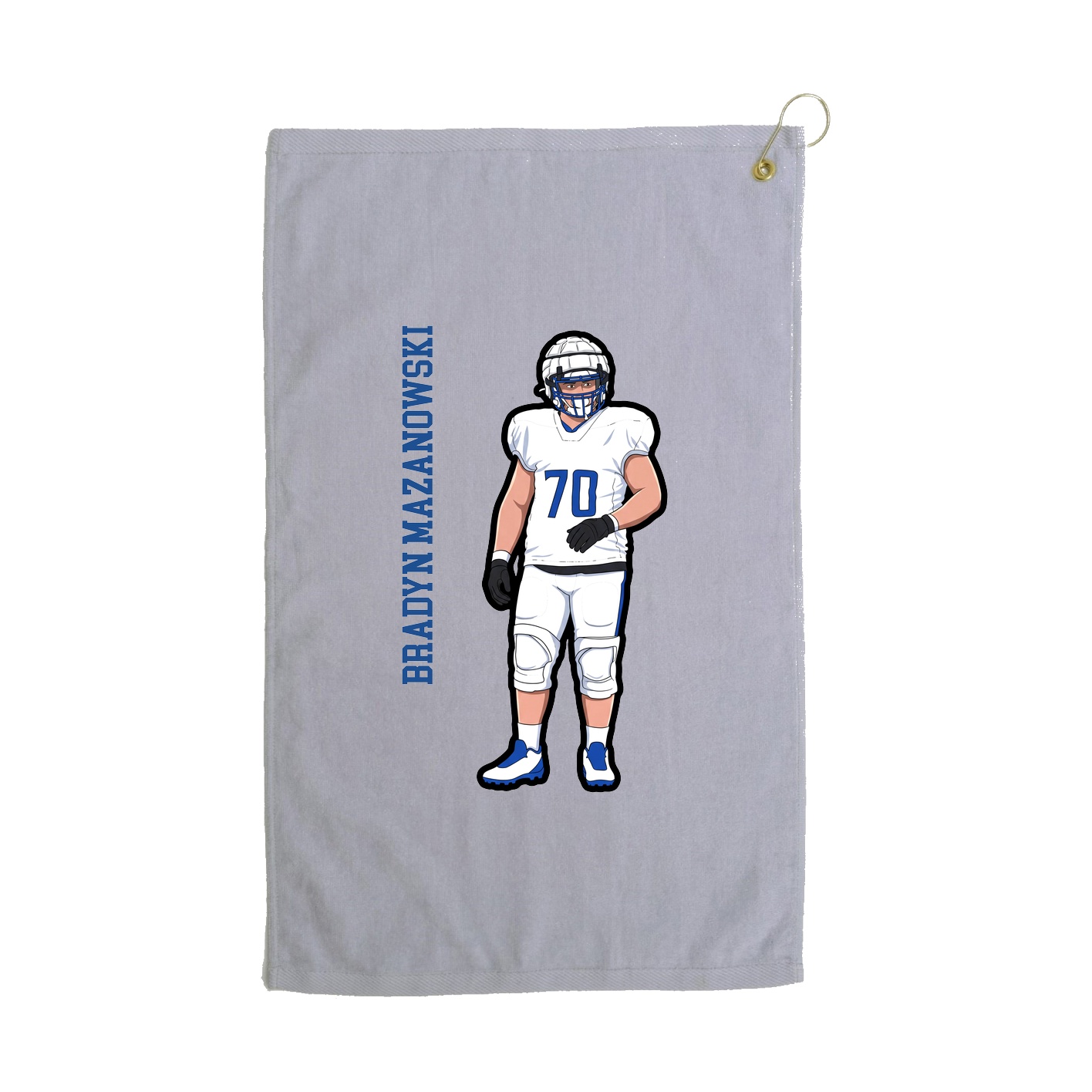 Golf Towel — Name Vertical in Grey