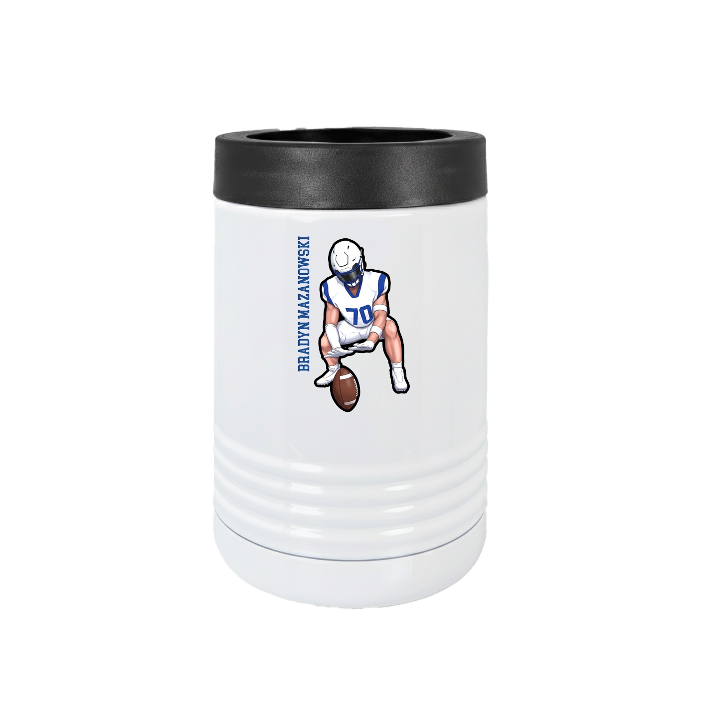 Beverage Holder — Name Vertical in White