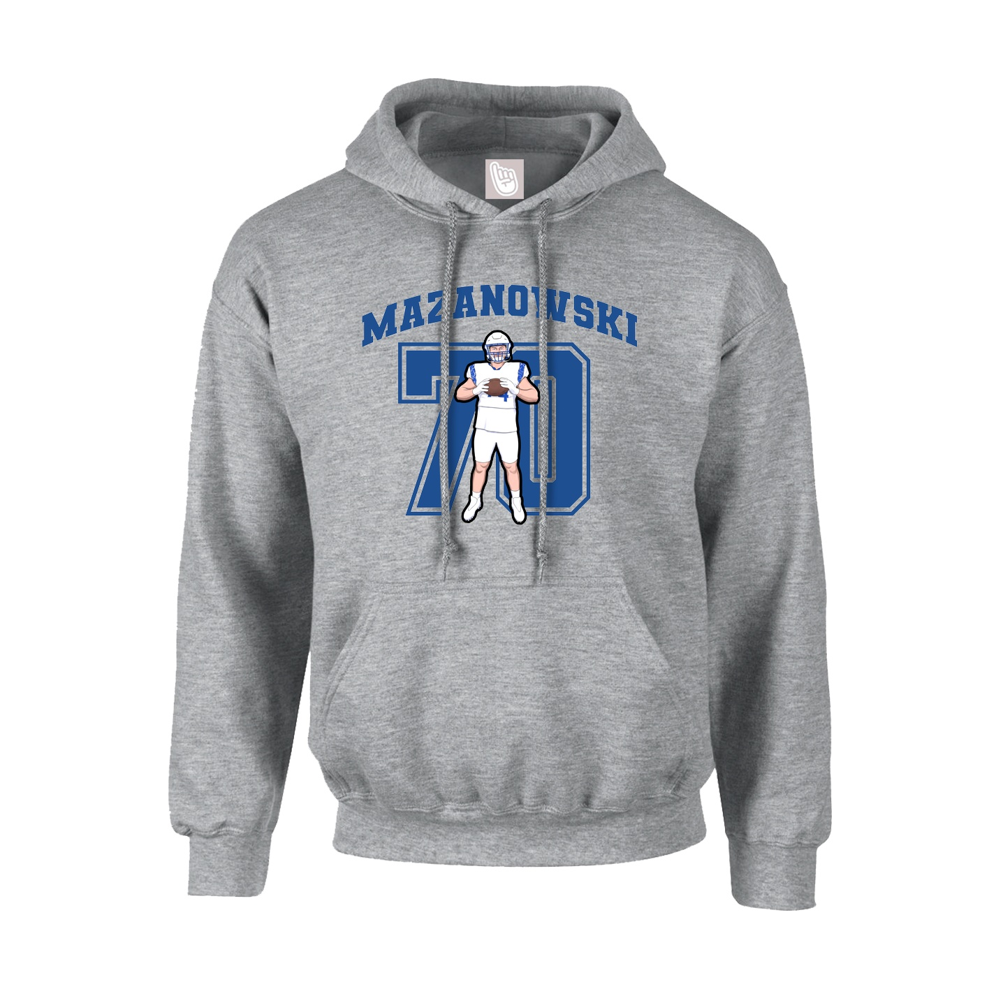 Youth Hoodie — Number in Grey