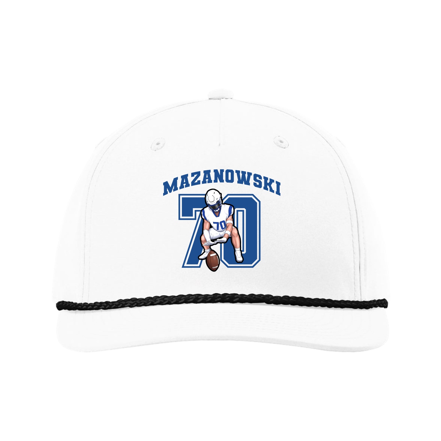 Five-Panel Classic Rope Cap — Number in White