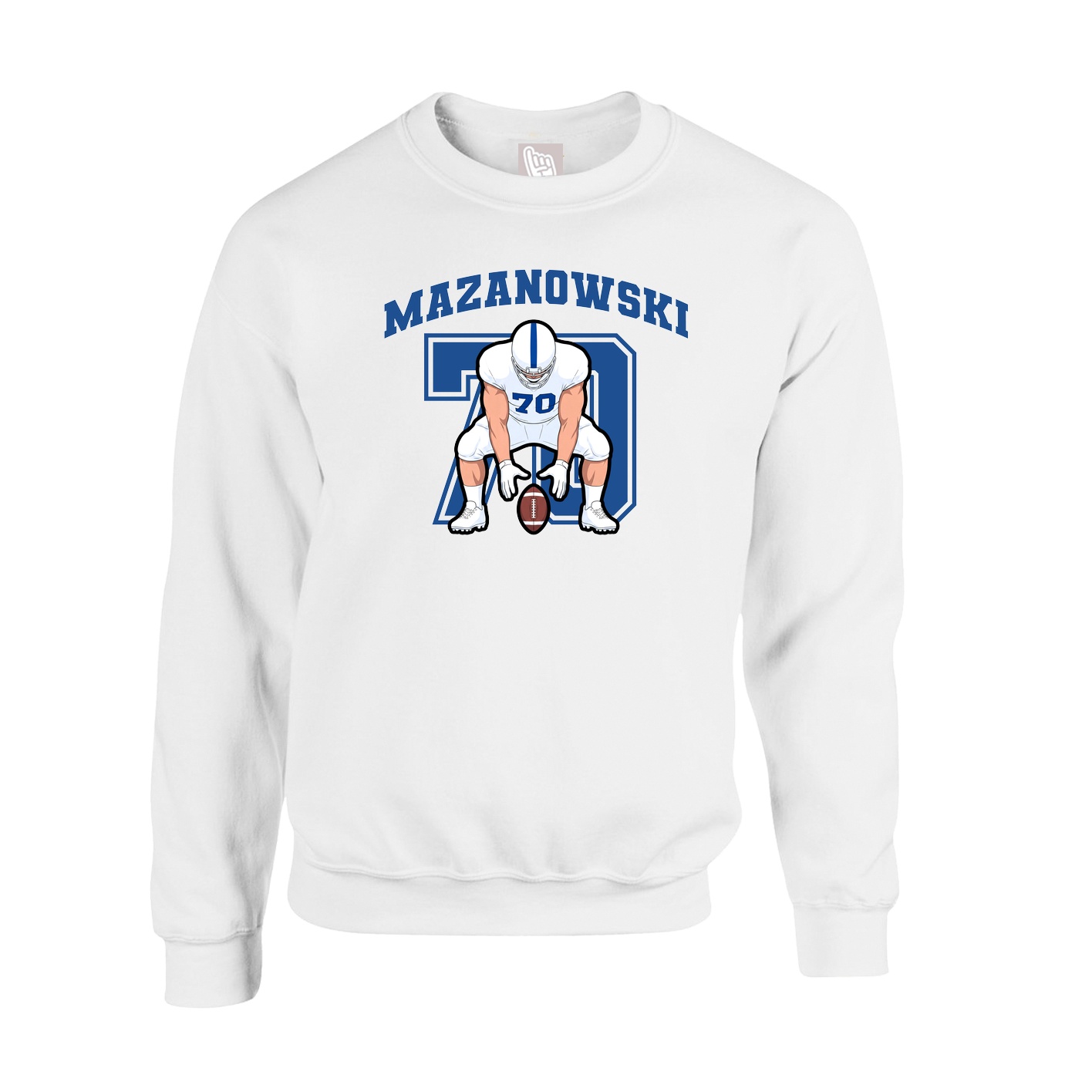 Fleece Crew — Number in White
