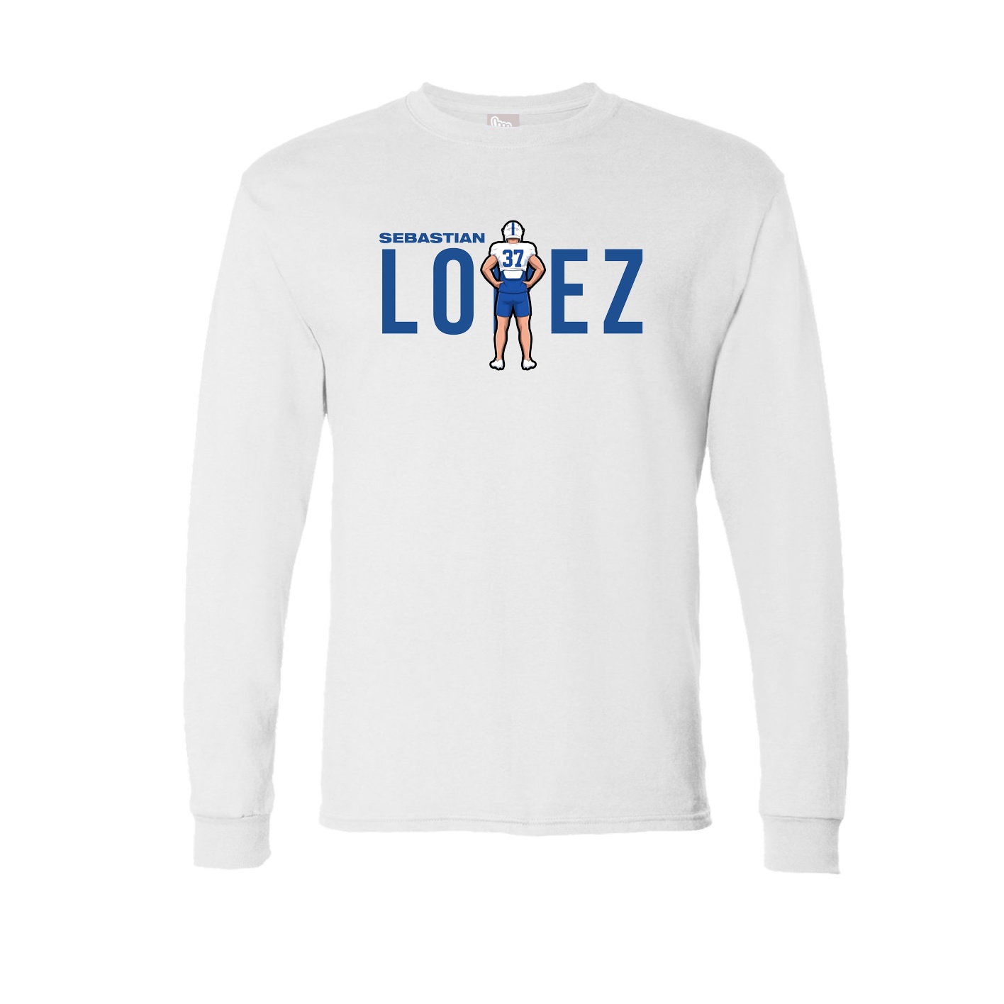 Long Sleeve Tee — Player Name in White