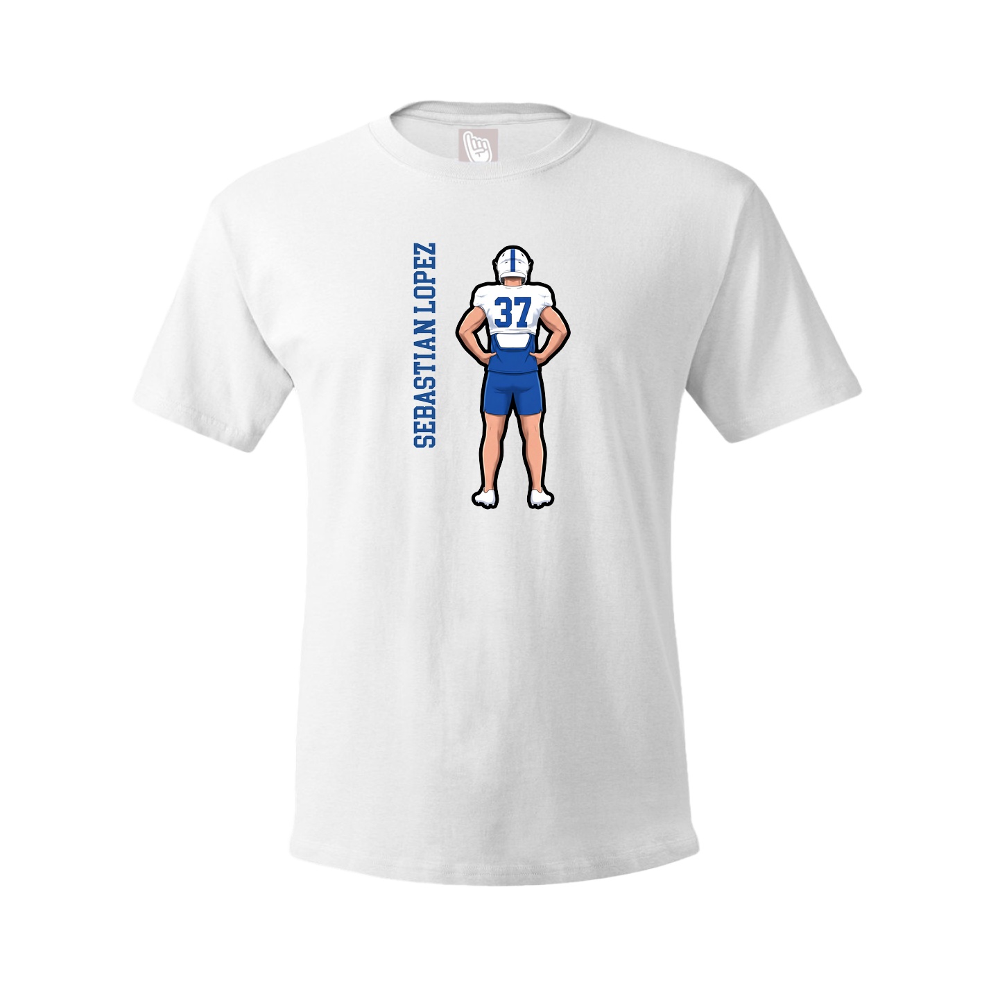 Youth Tee — Name Vertical in White